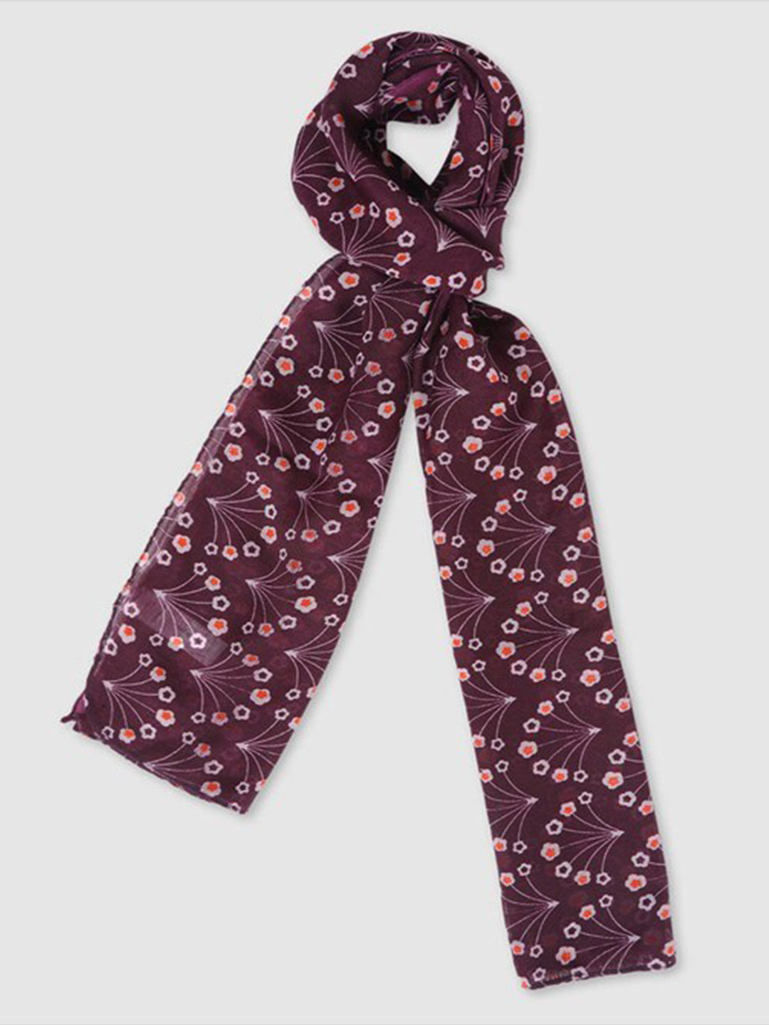 

Aila Women Floral Printed Scarf, Purple