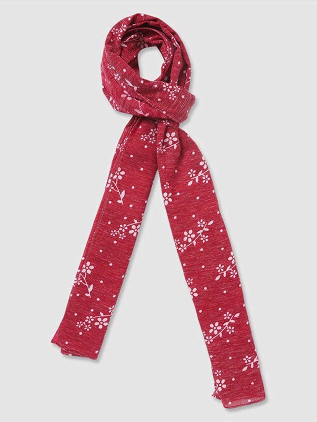 

Aila Women Floral Printed Scarf, Red
