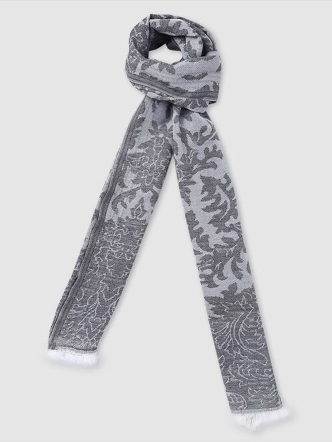 

Aila Women Floral Printed Scarf, Grey