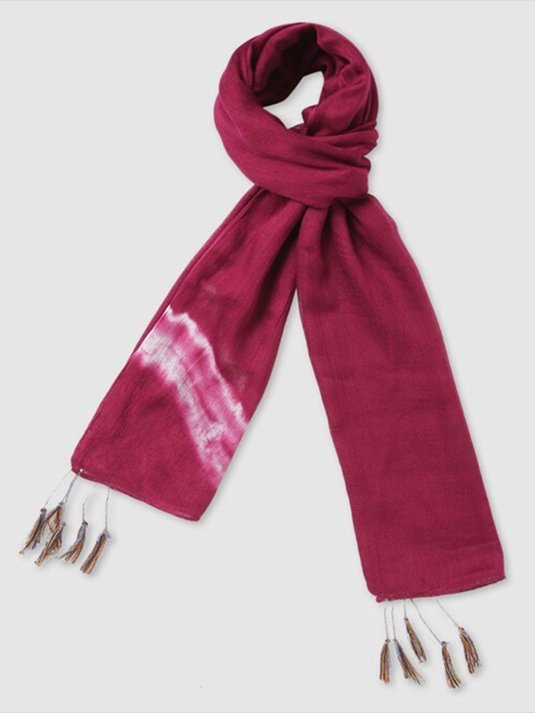 

Aila Dyed Scarf with Tasselled, Purple