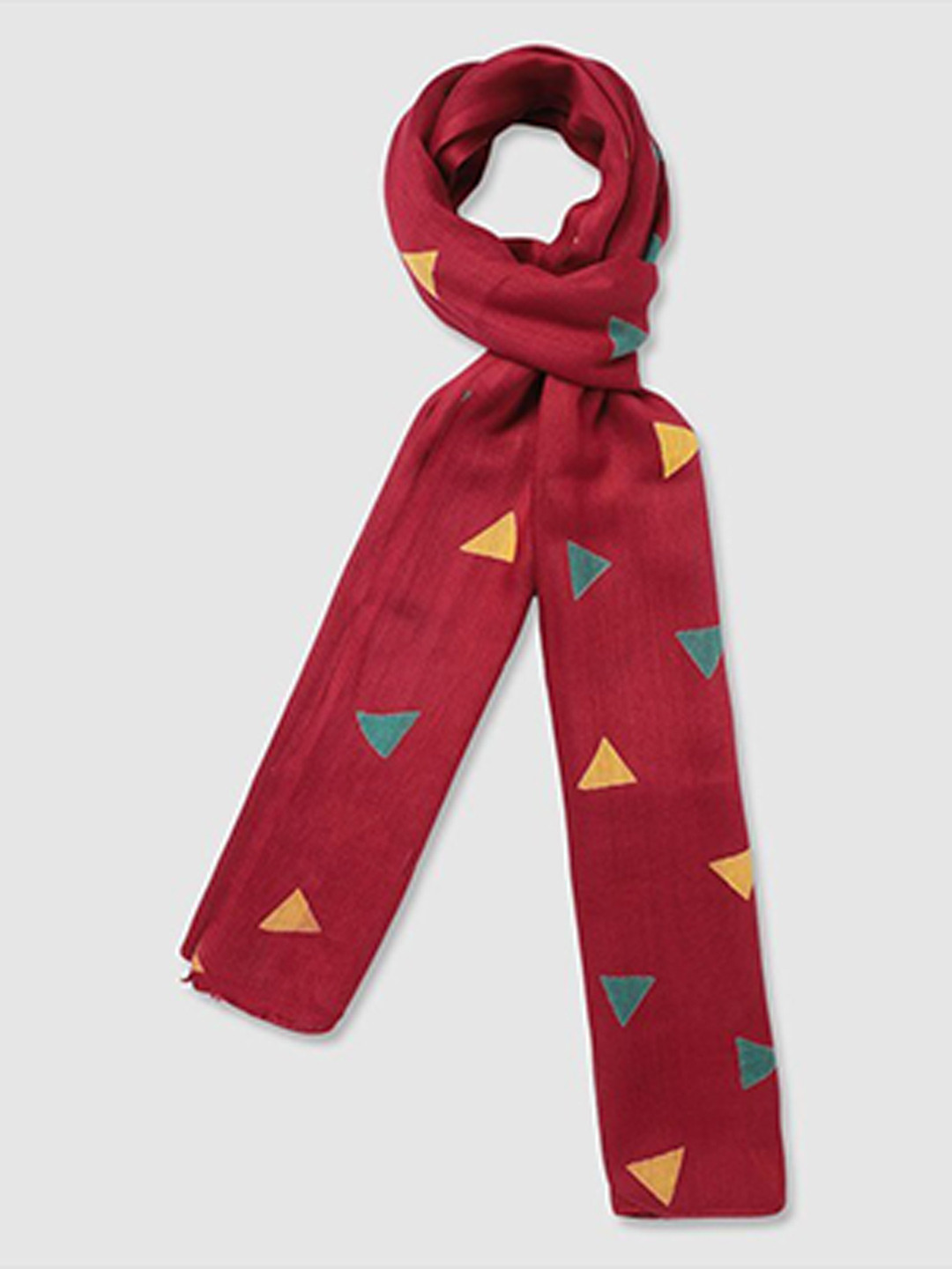 

Aila Geometric Printed Scarf, Red