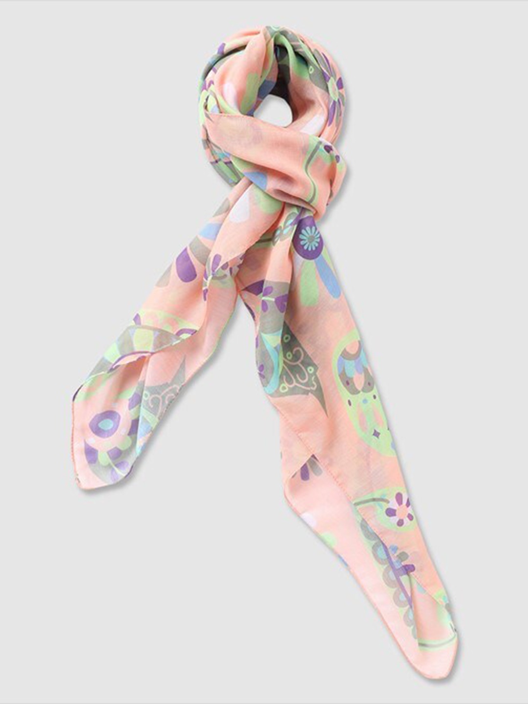 

Aila Women Printed Cotton Scarves, Pink