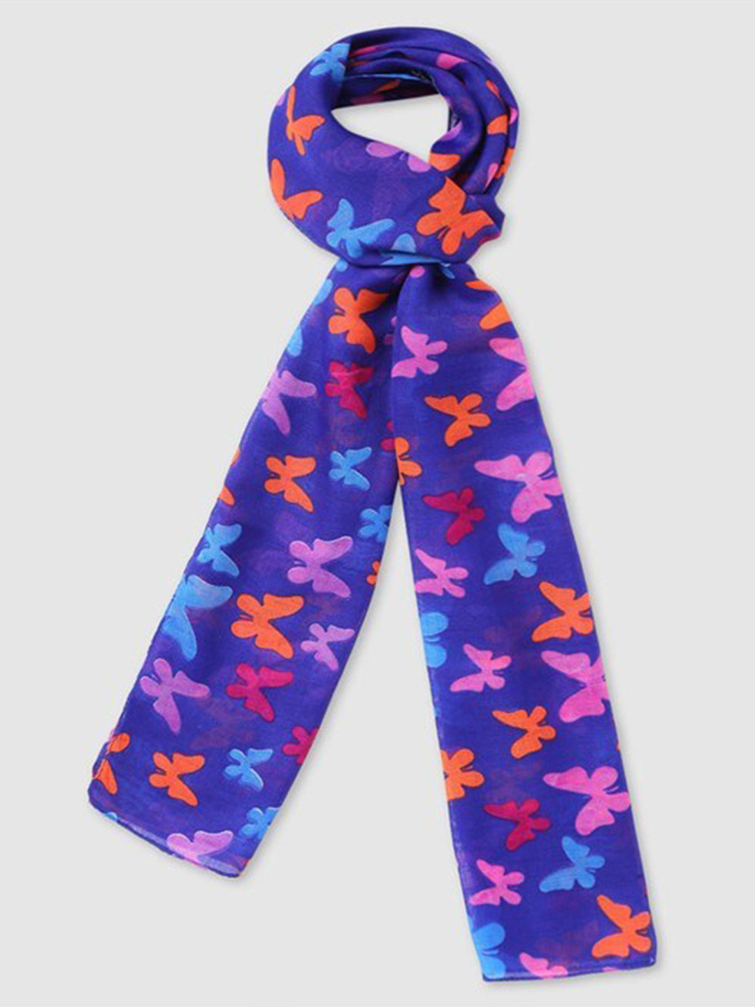 

Aila Women Printed Cotton Scarves, Blue