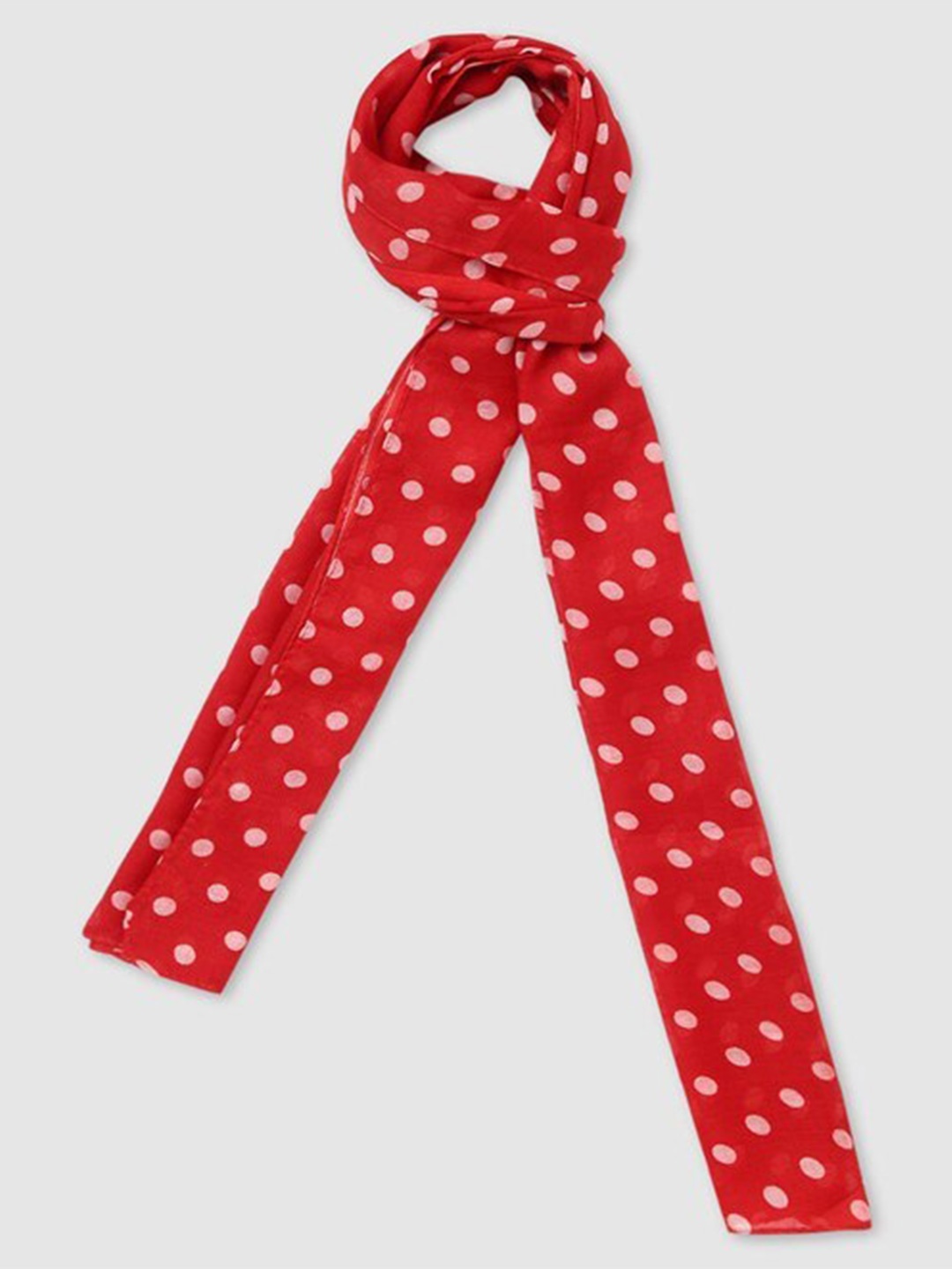 

Aila Polka Dots Printed Scarf, Red