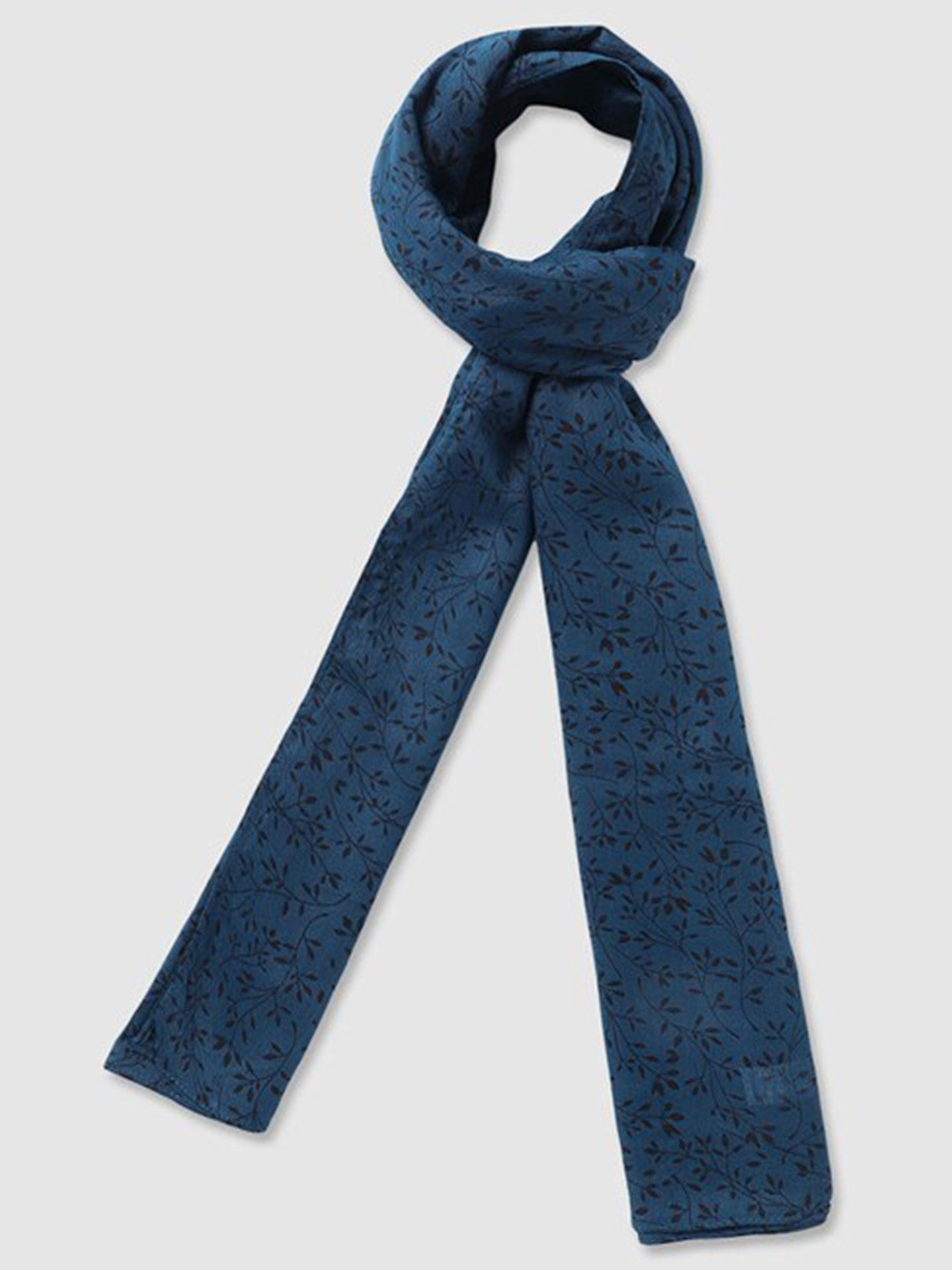 

Aila Floral Printed Scarf, Navy blue