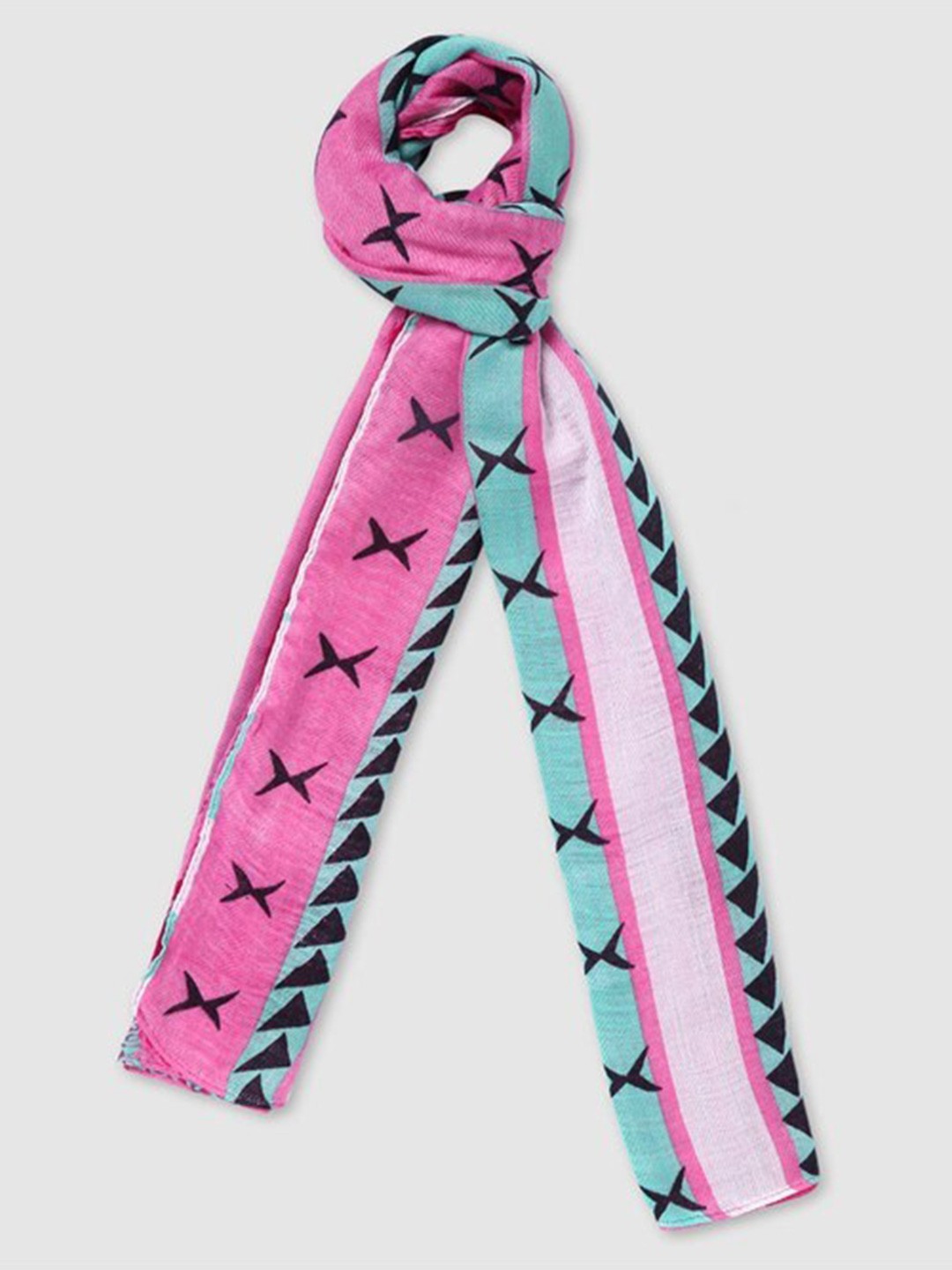

Aila Geometric Printed Scarf, Pink