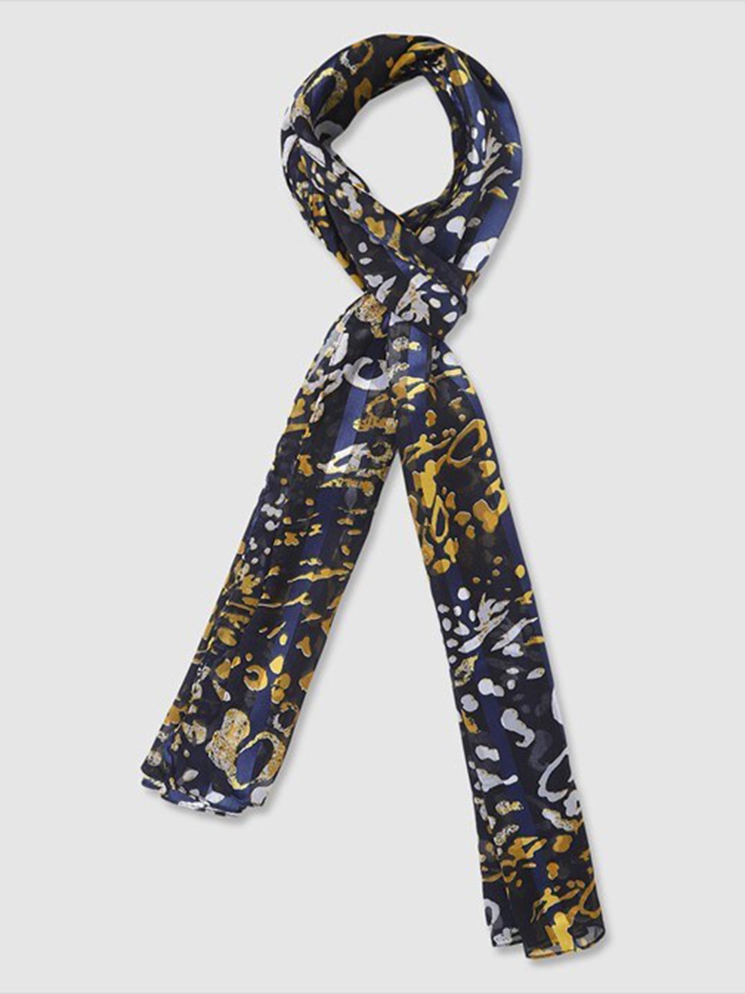 

Aila Women Abstract Printed Scarf, Navy blue