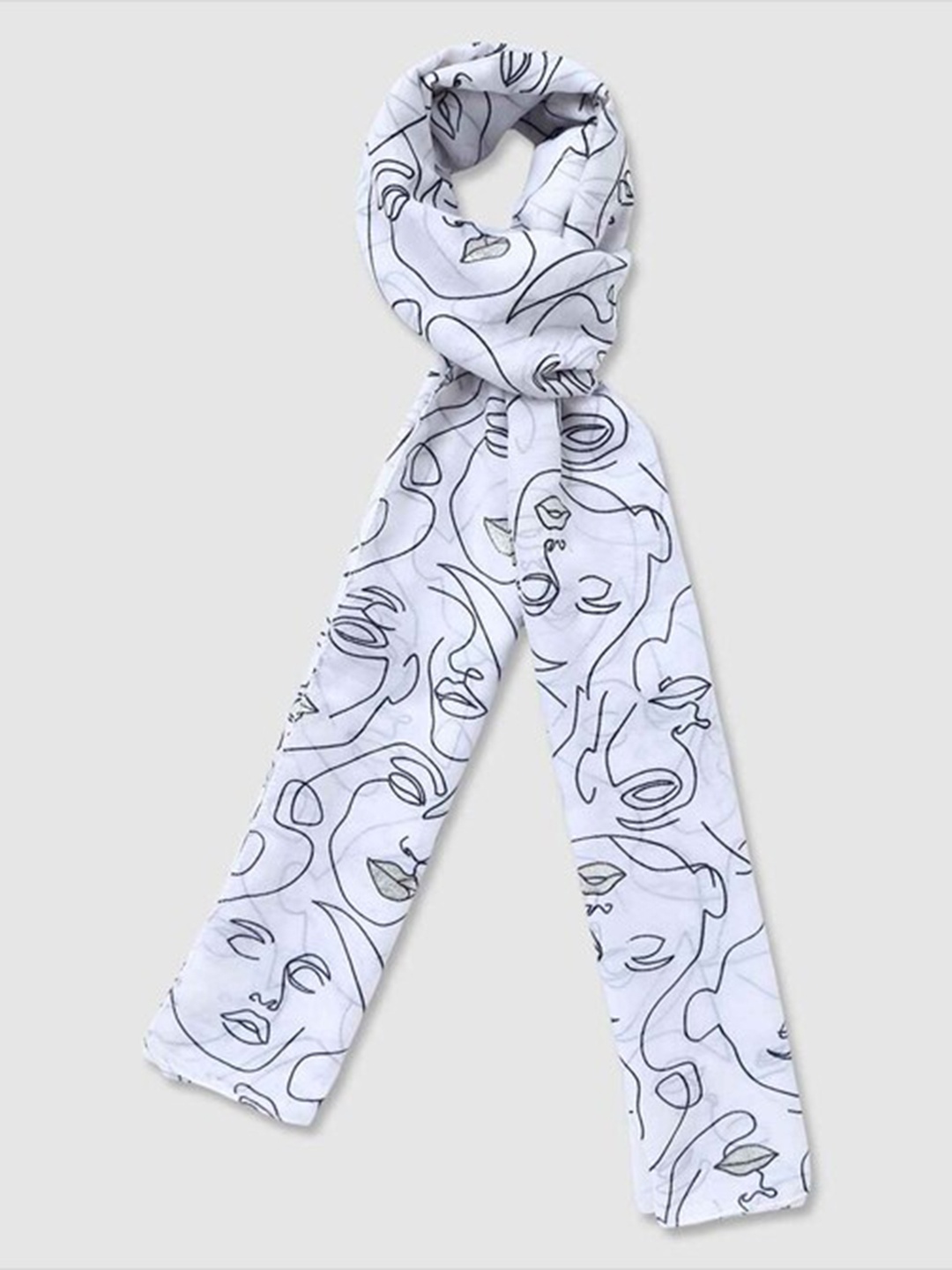 

Aila Women Conversational Printed Scarf, Grey