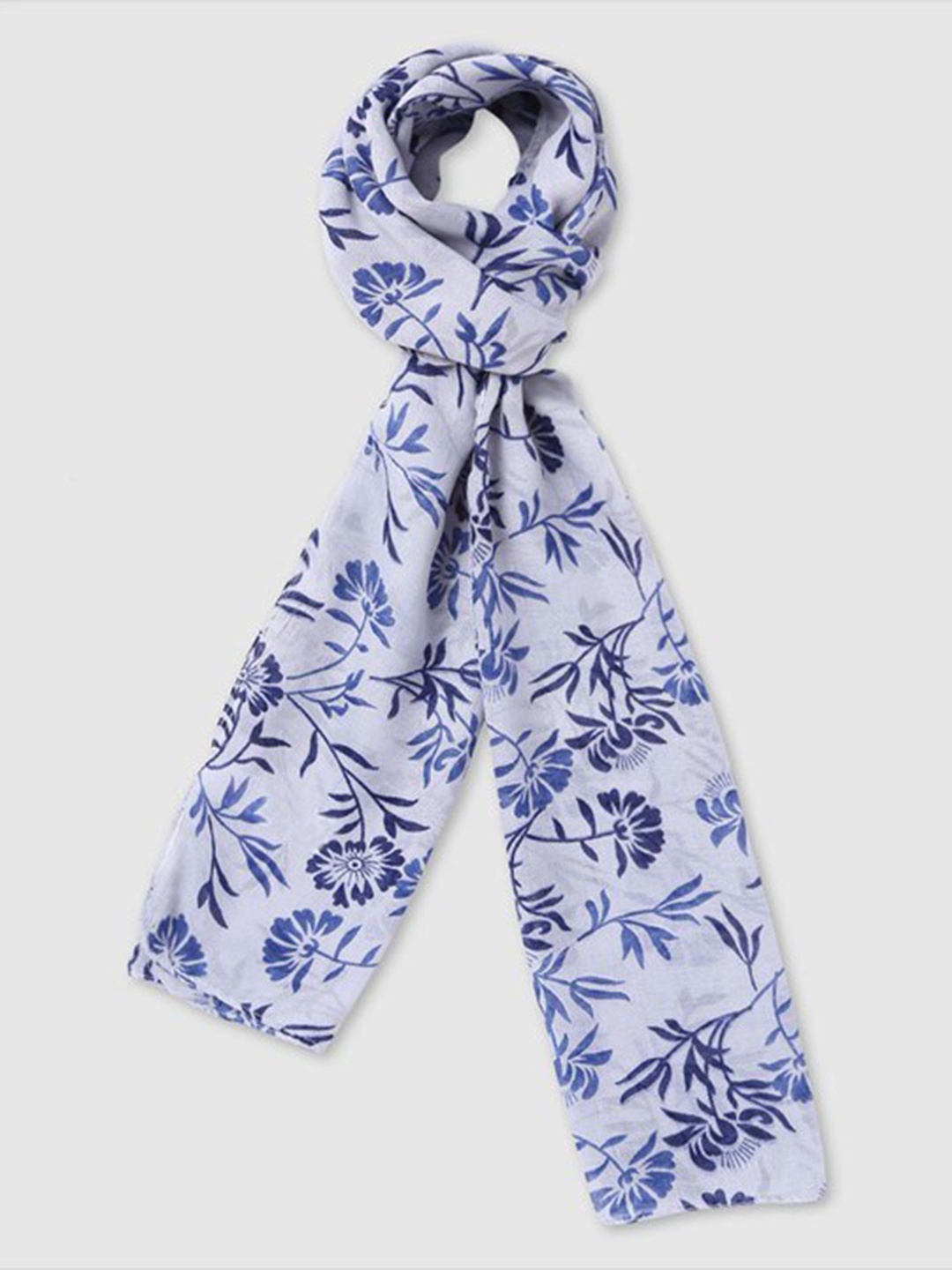 

Aila Floral Printed Scarf, White