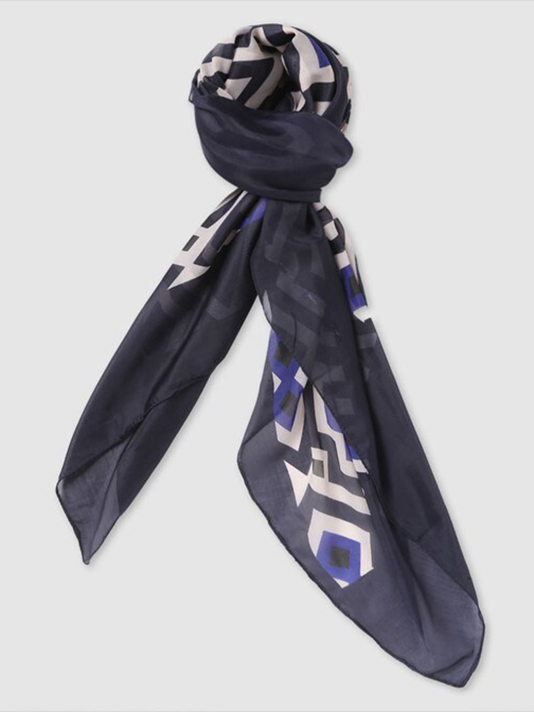 

Aila Printed Scarf, Blue