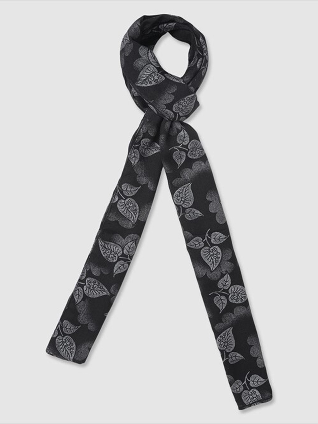 

Aila Printed Scarf, Black
