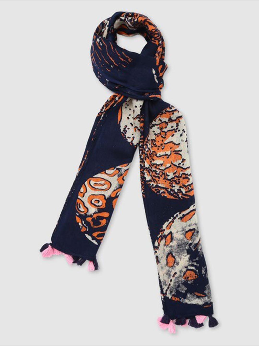

Aila Printed Scarf, Black