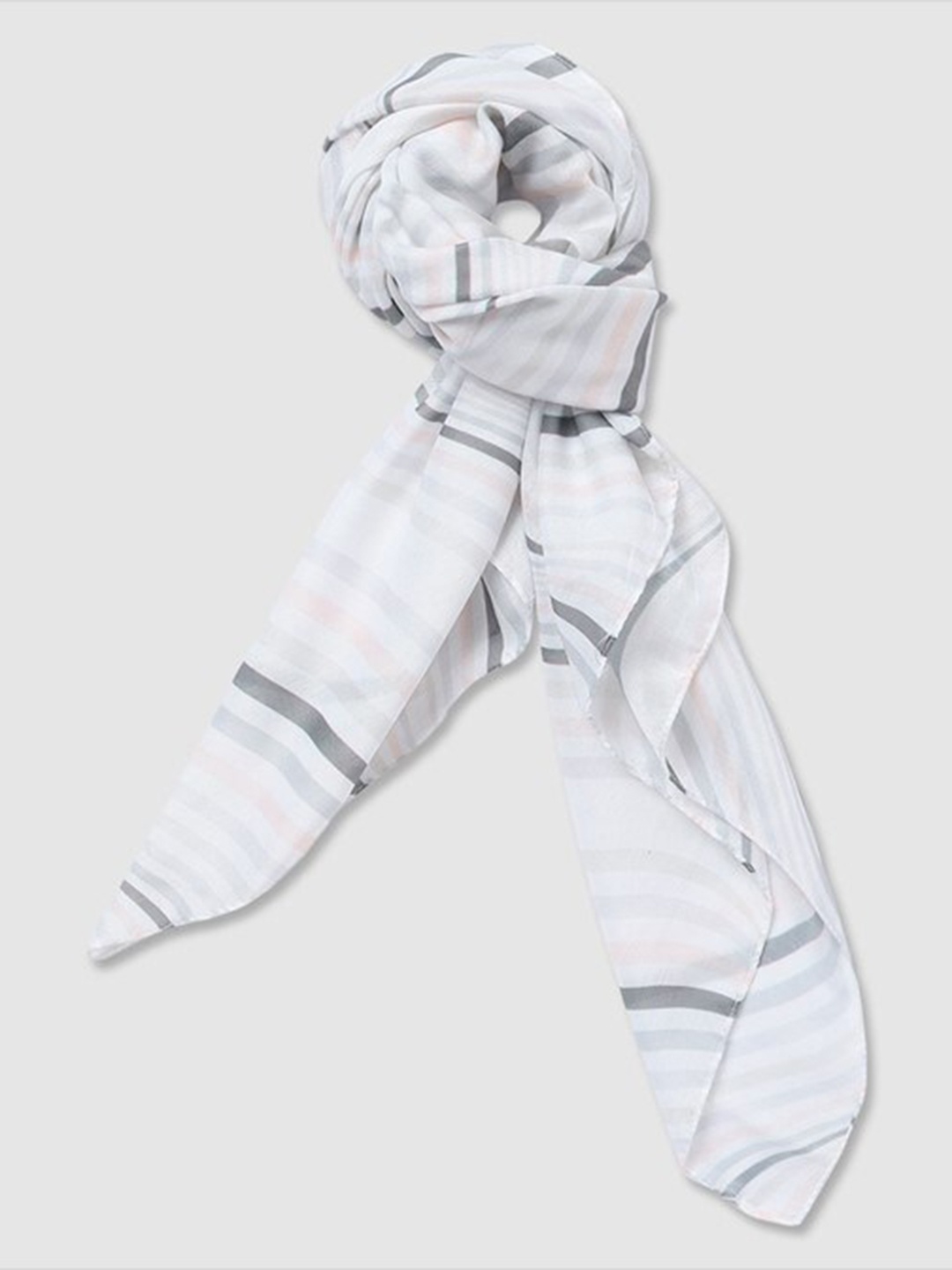 

Aila Printed Scarf, Grey