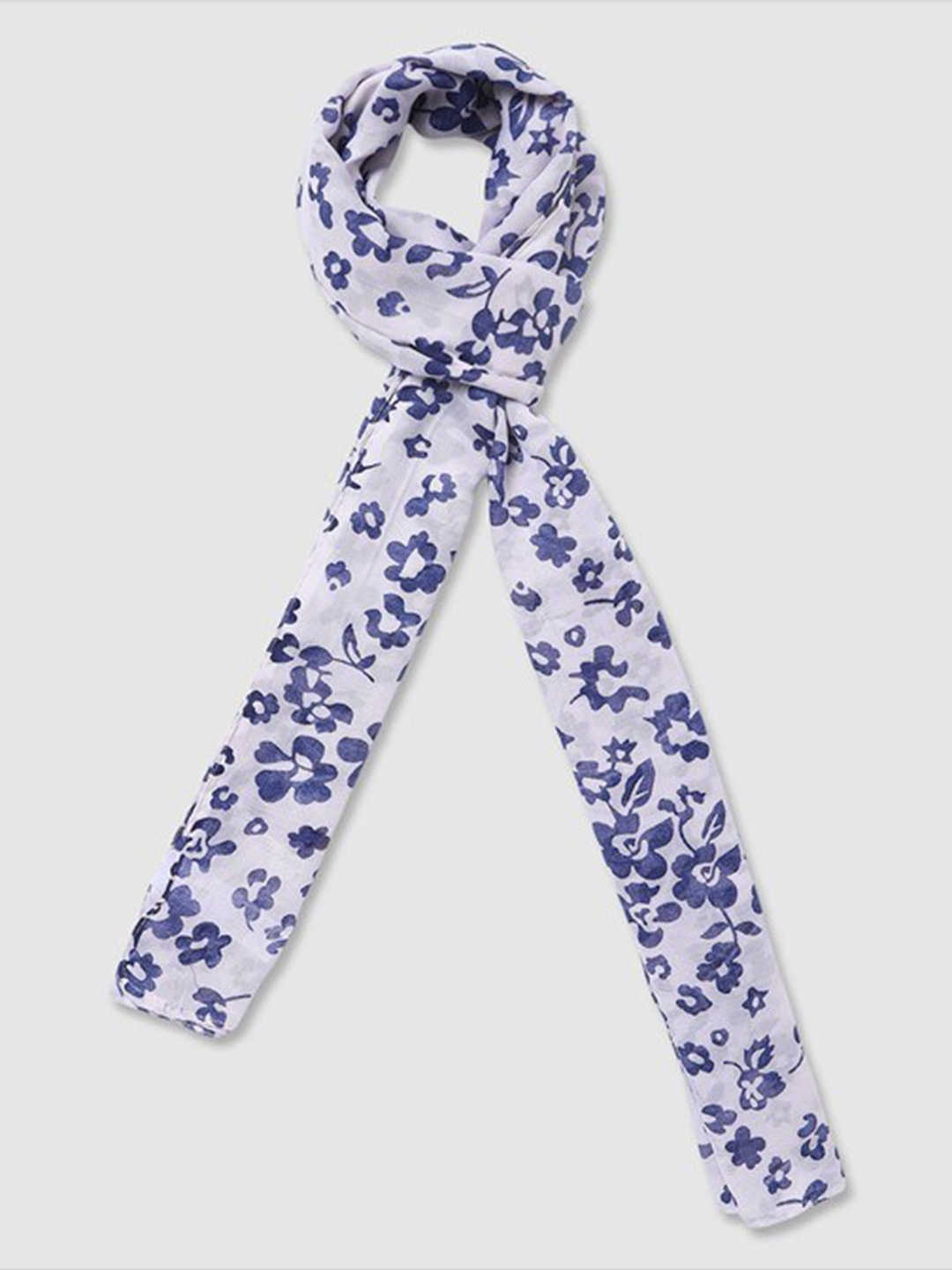 

Aila Floral Printed Scarf, White