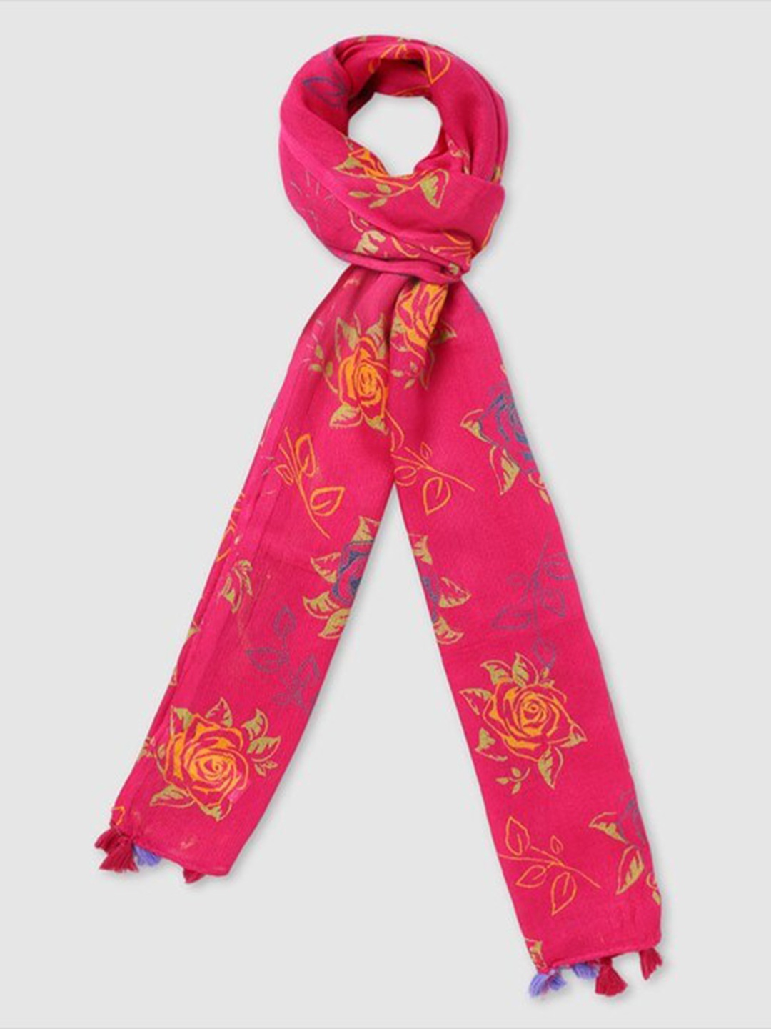 

Aila Floral Printed Scarf, Pink