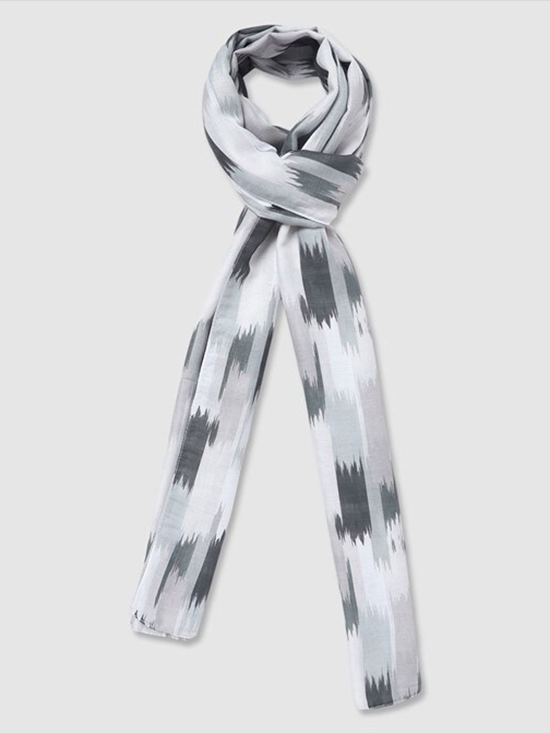 

Aila Printed Scarf, Grey