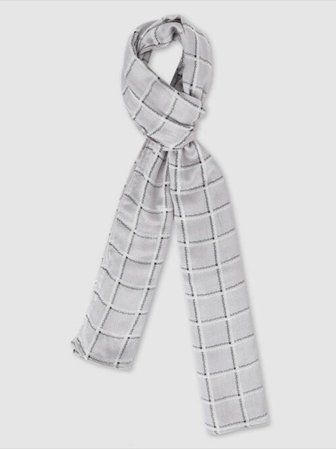 

Aila Checked Scarf, Grey