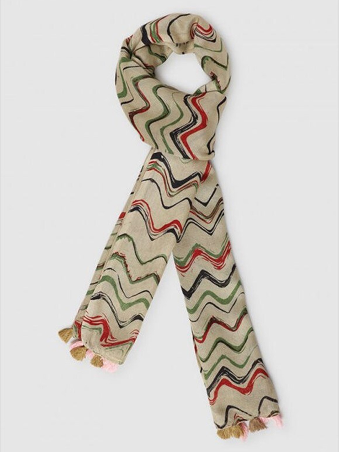

Aila Women Printed Scarves, Beige
