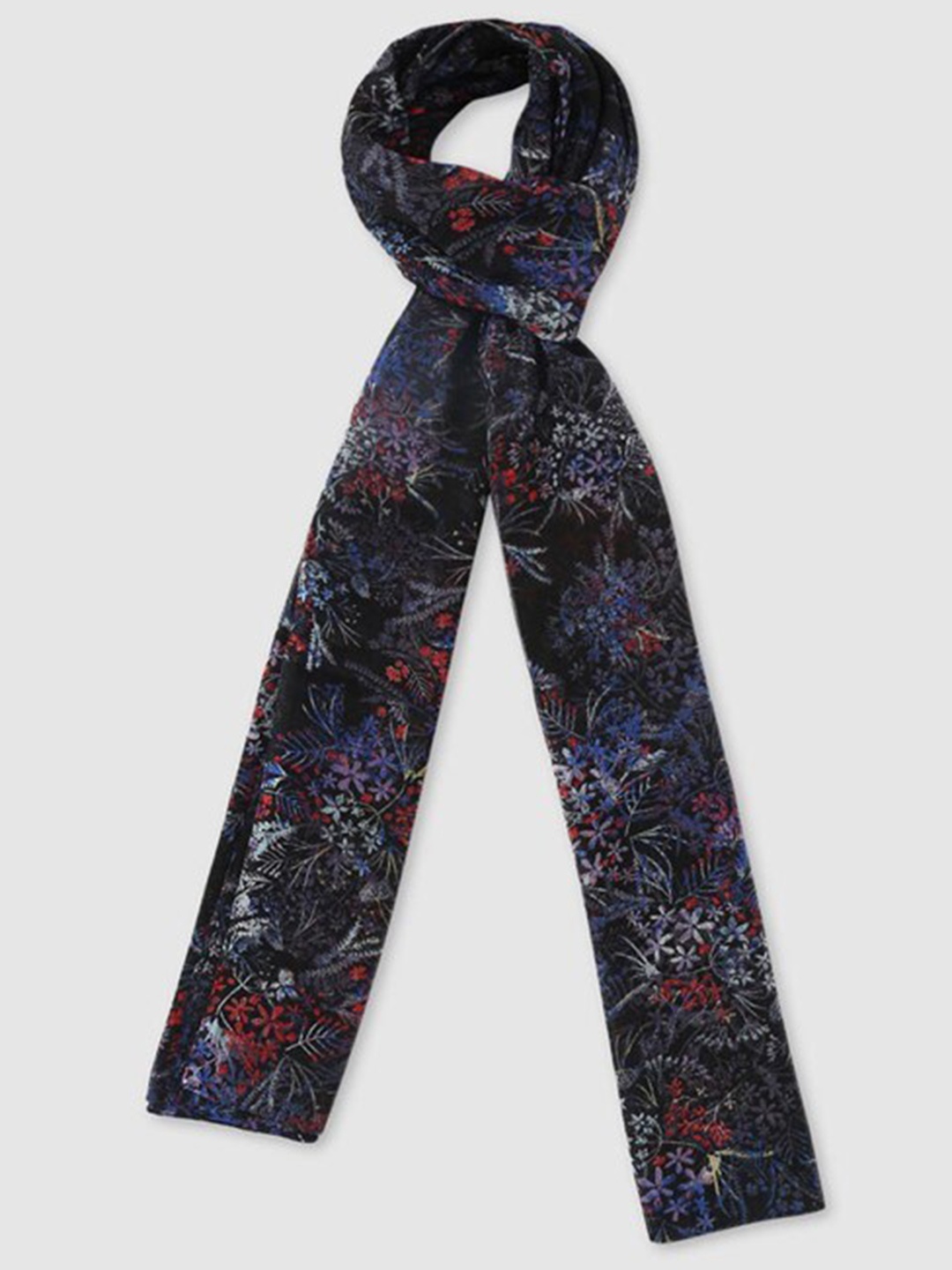 

Aila Floral Printed Cotton Scarf, Blue