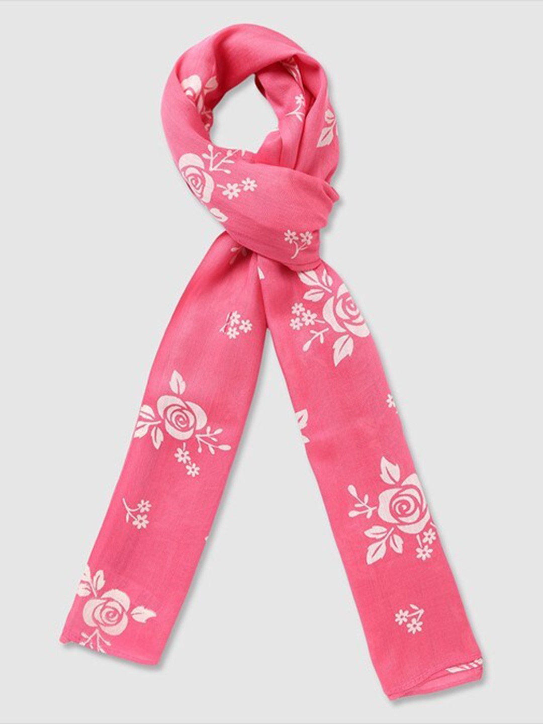 

Aila Floral Printed Scarf, Pink