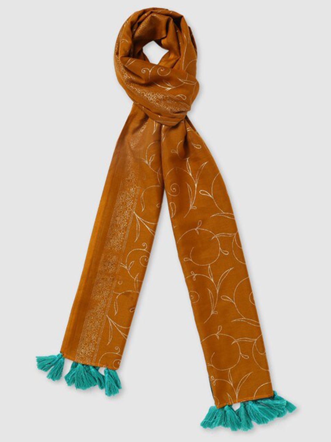 

Aila Women Printed Scarf, Orange