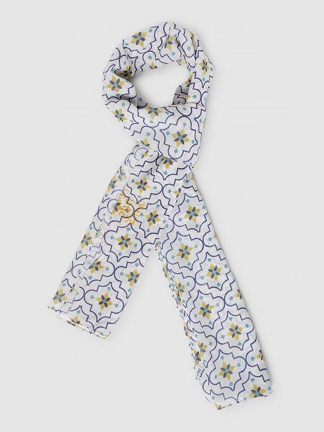

Aila Printed Scarf, White