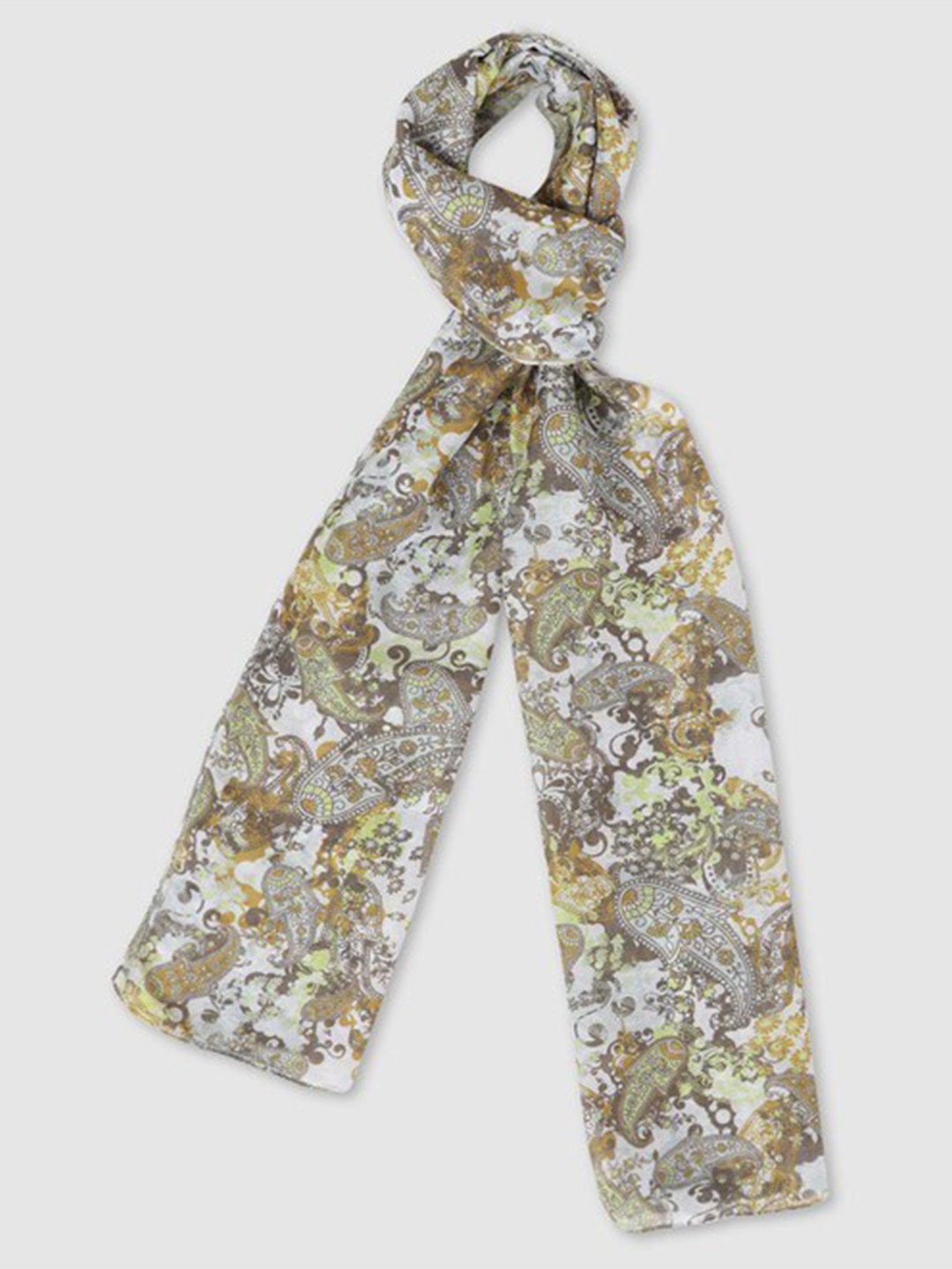 

Aila Ethnic Printed Scarf, White