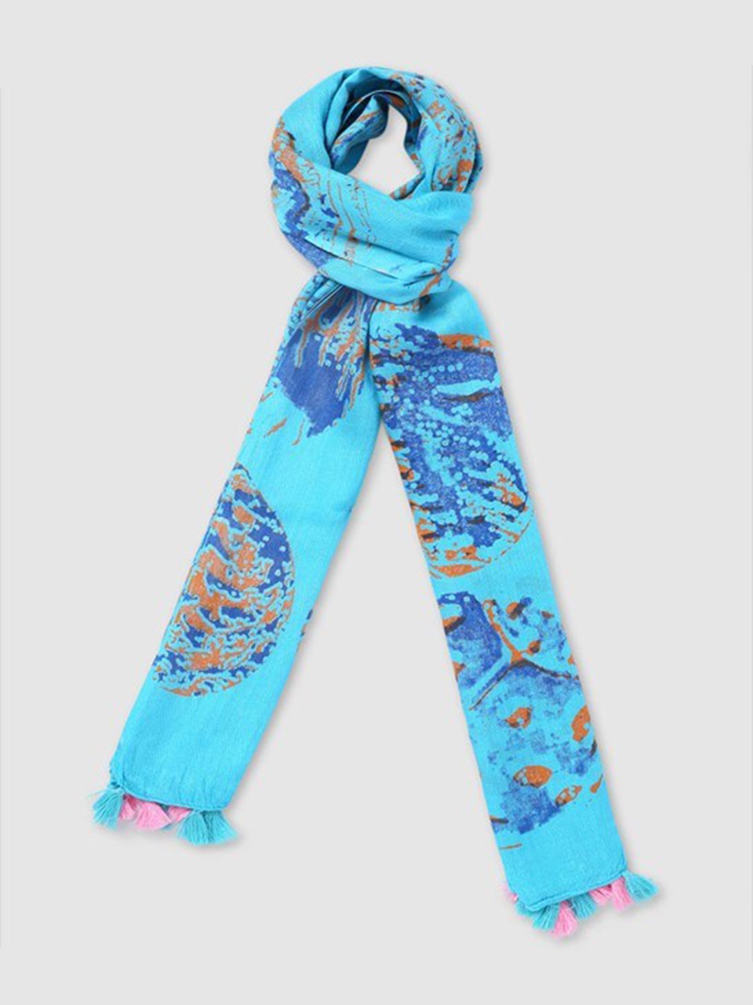 

Aila Abstract Printed Scarf, Blue