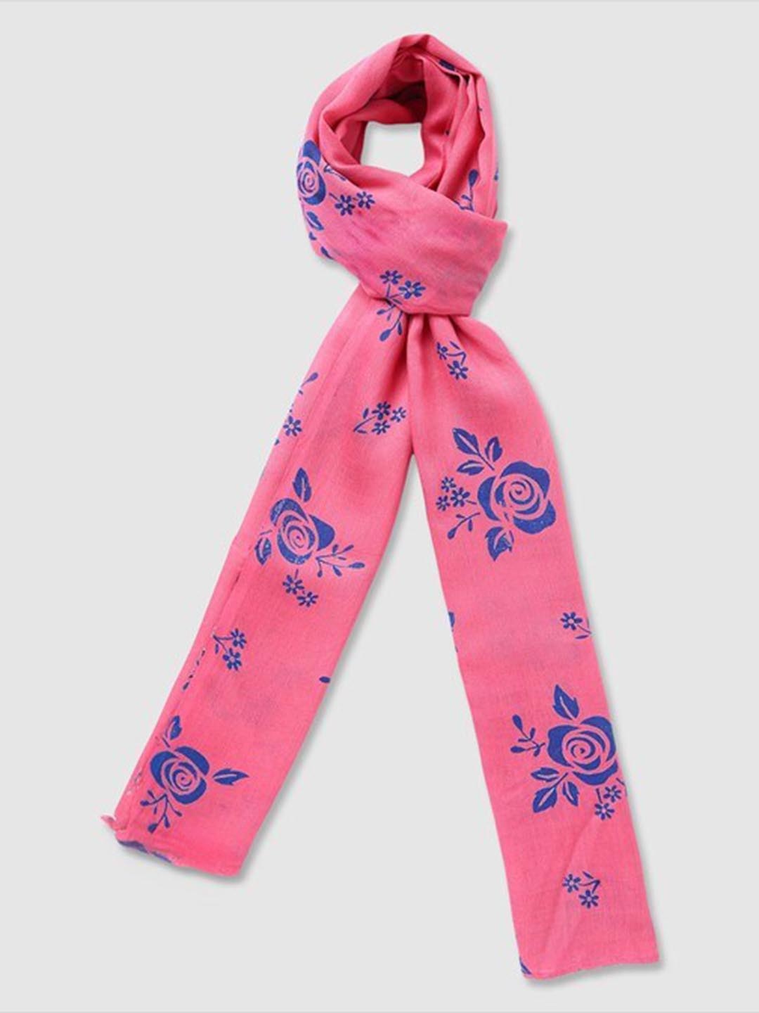 

Aila Women Floral Printed Scarf, Pink