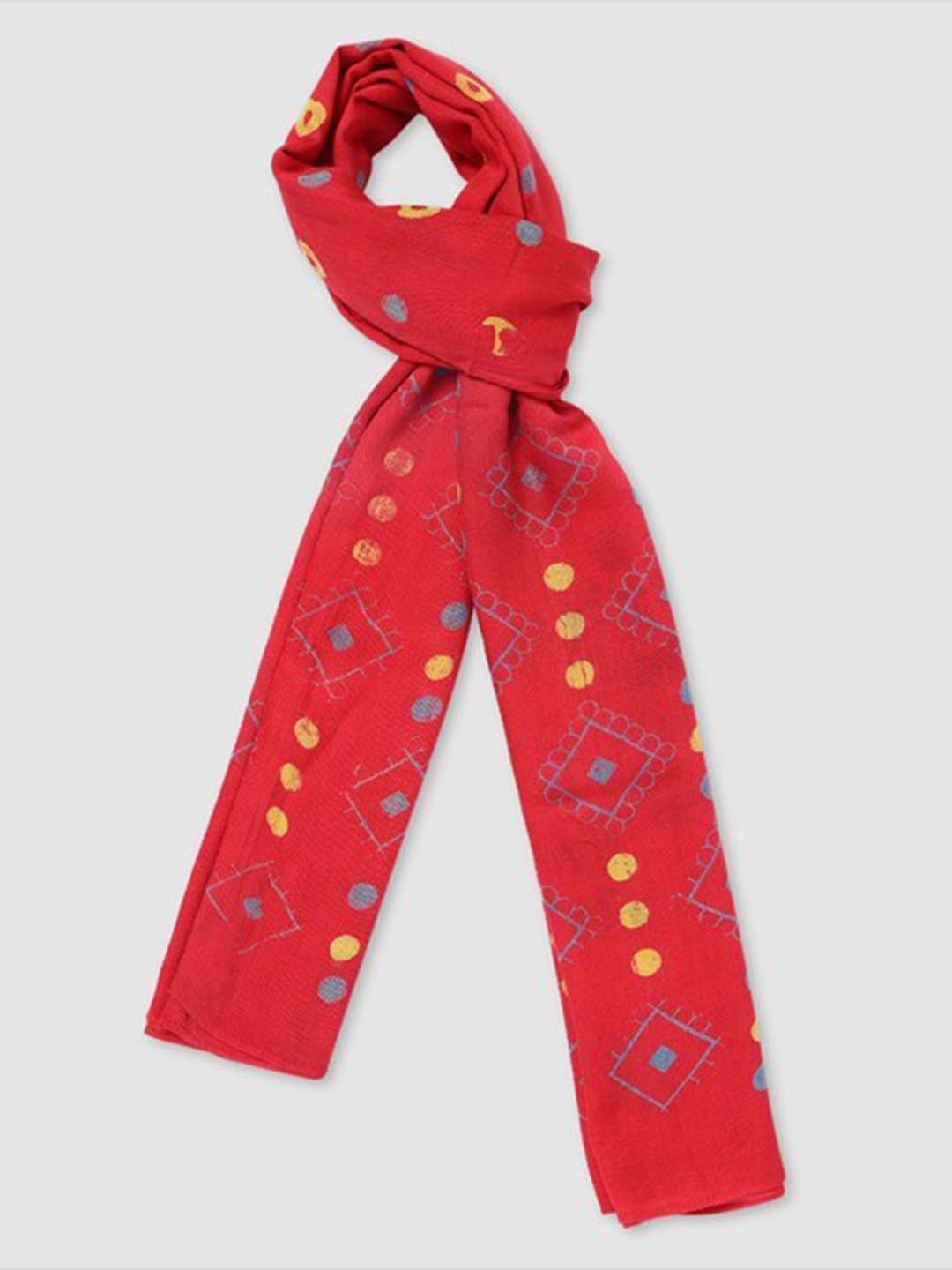 

Aila Floral Printed Scarf, Red