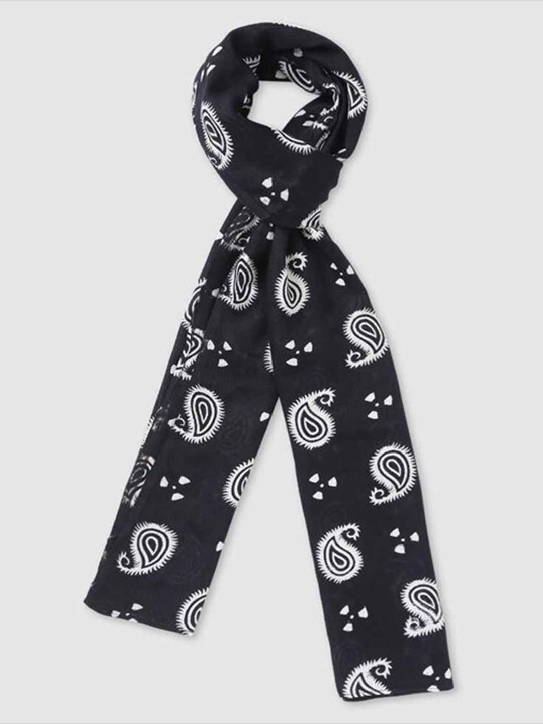 

Aila Paisley Printed Scarf, Black