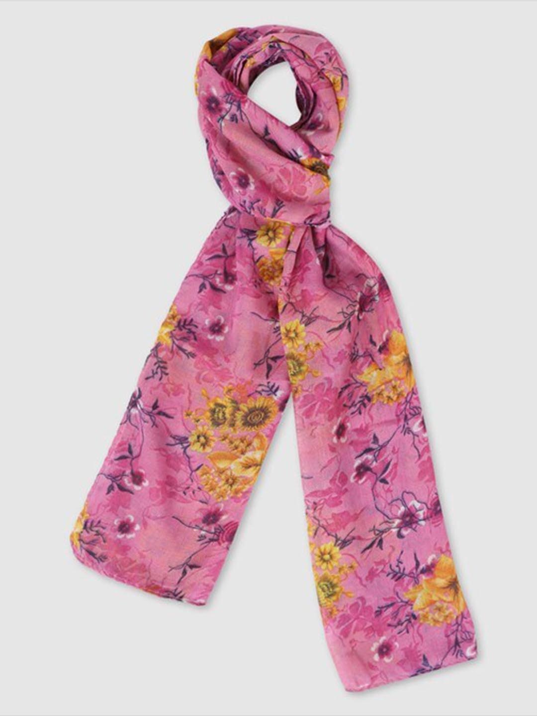 

Aila Floral Printed Scarf, Pink