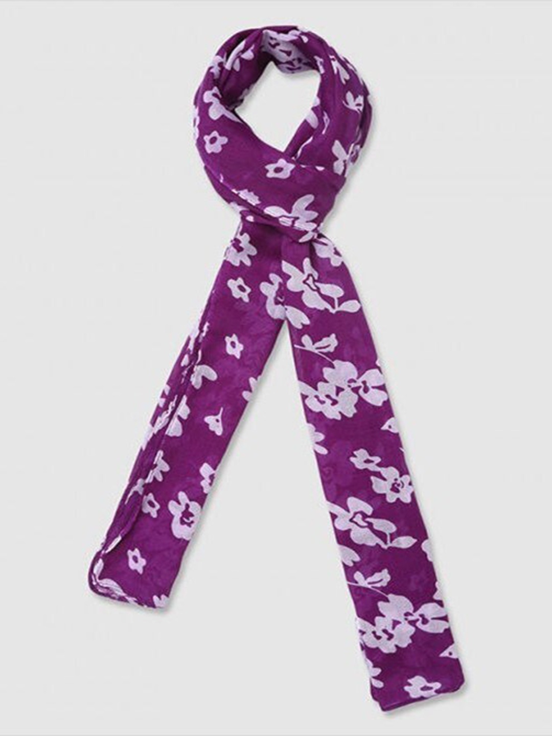 

Aila Floral Printed Scarf, Purple