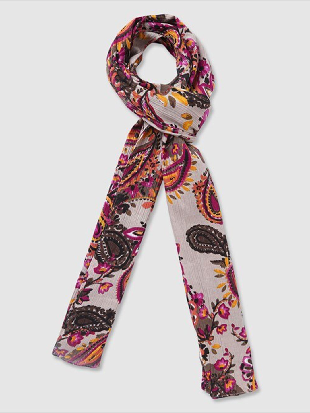 

Aila Floral Printed Scarf, Grey