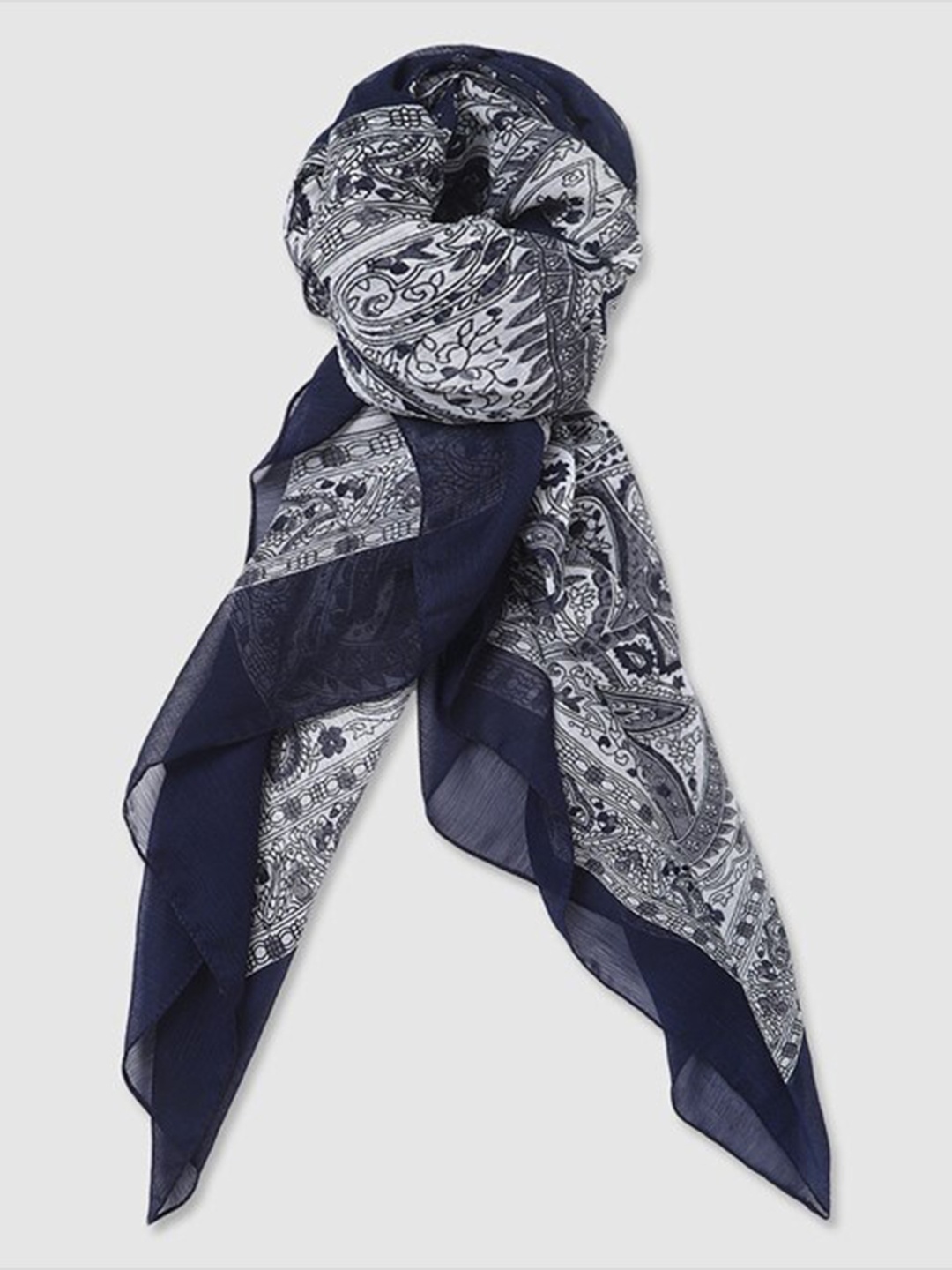 

Aila Floral Printed Scarf, Black