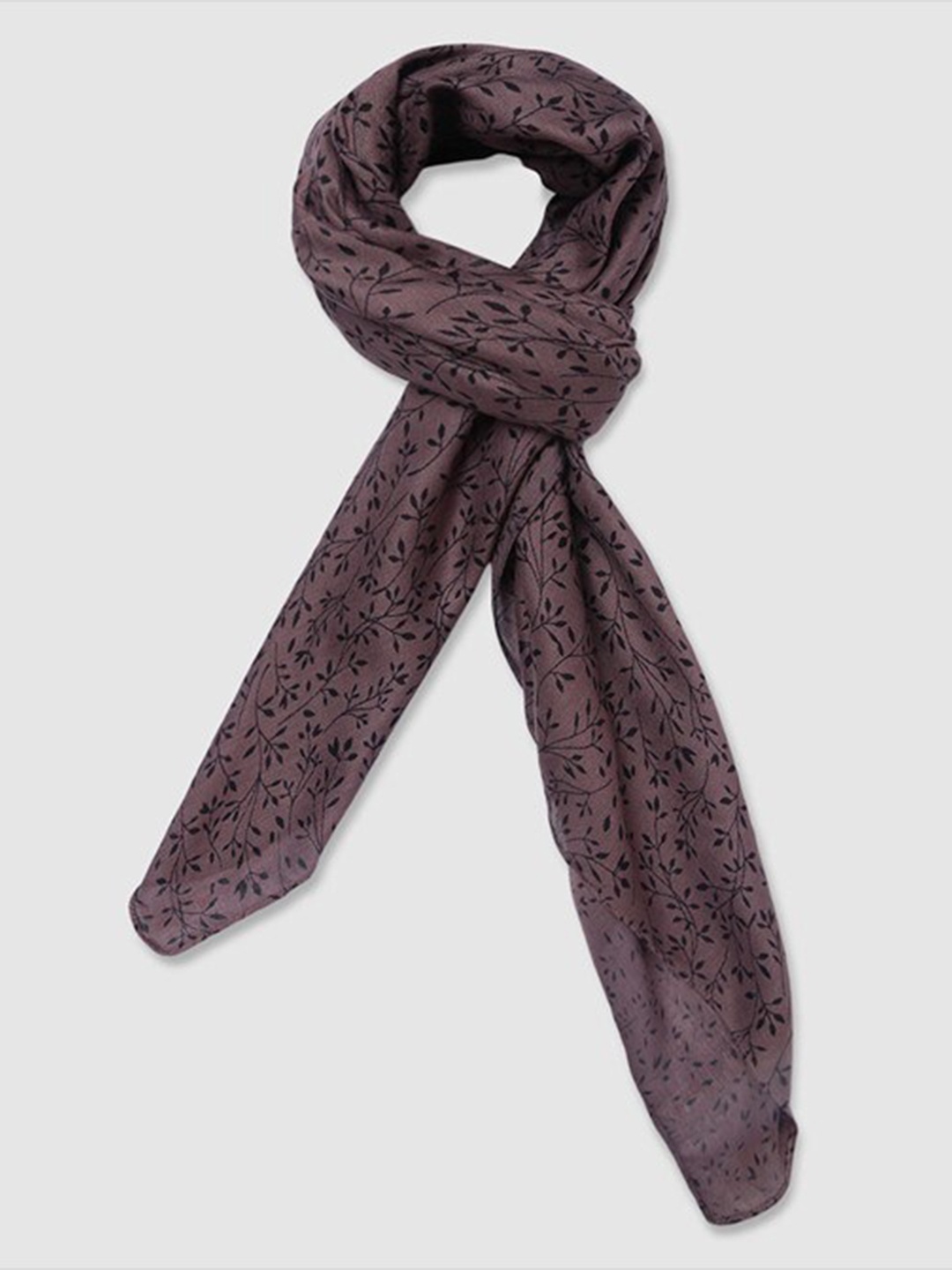 

Aila Floral Printed Scarf, Brown