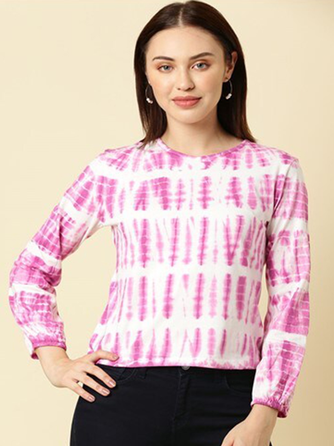 

Aila Tie And Dye Long Sleeves Top, Purple