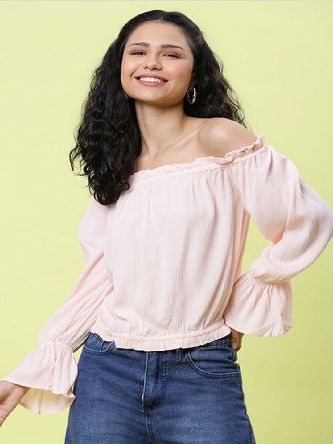 

Aila Off-Shoulder Bardot Top, Pink