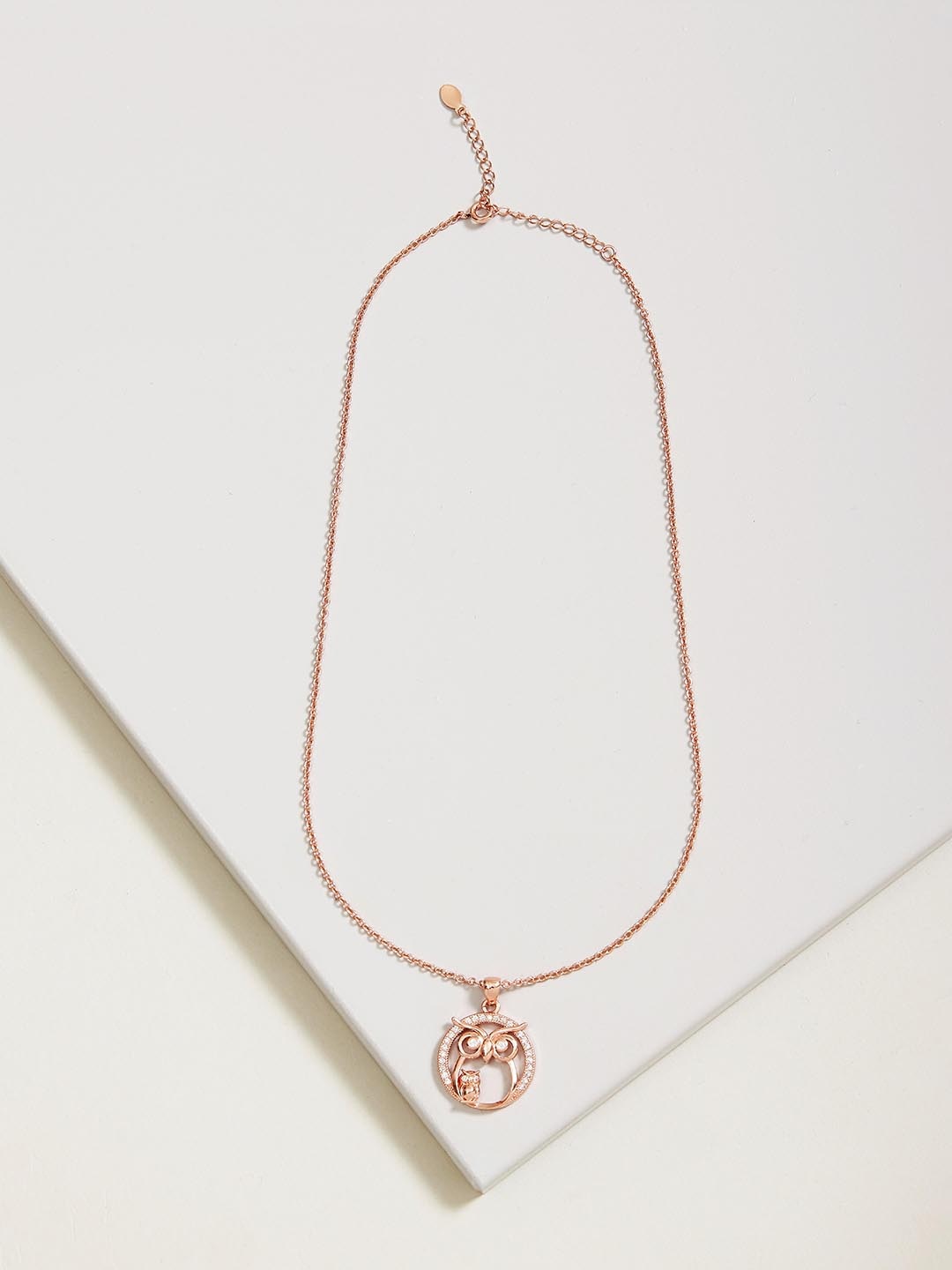 

Rhea Cubic Zirconia Rhodium-Plated Necklace, Rose gold