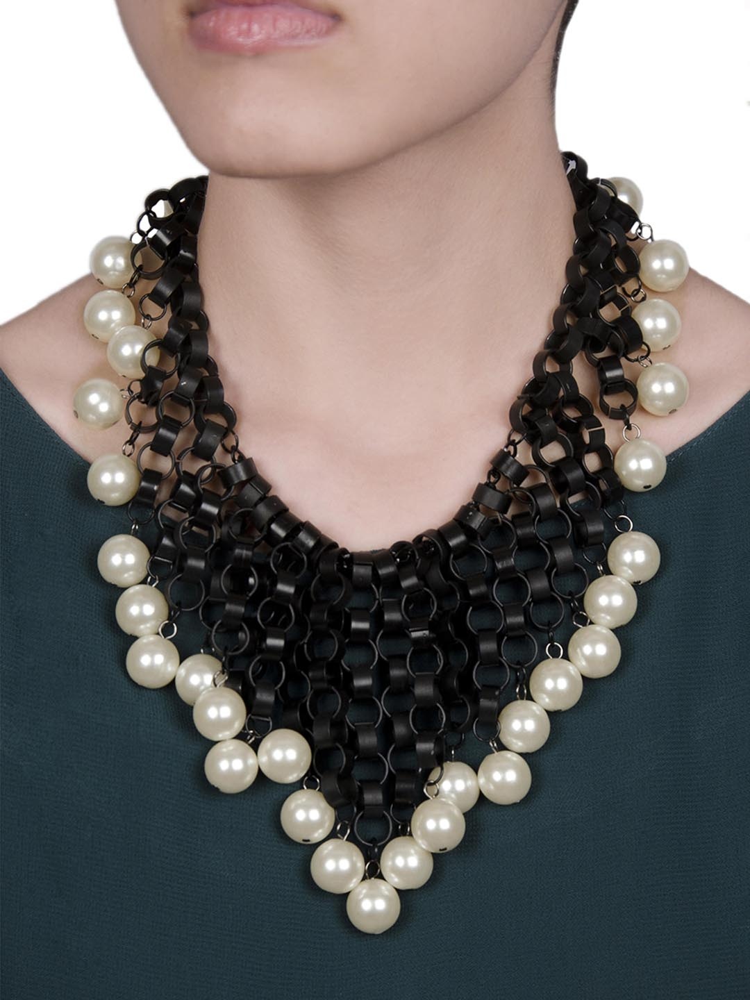 

Rhea Beaded Necklace, Black