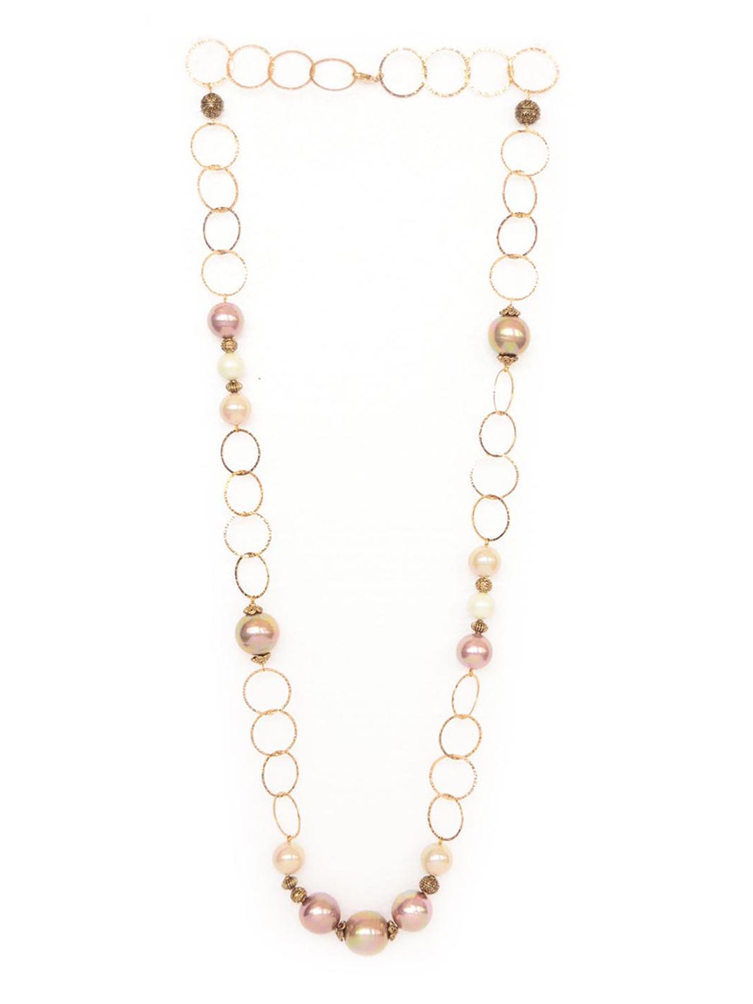 

Rhea Hammered Gold-Plated Pearls Necklace