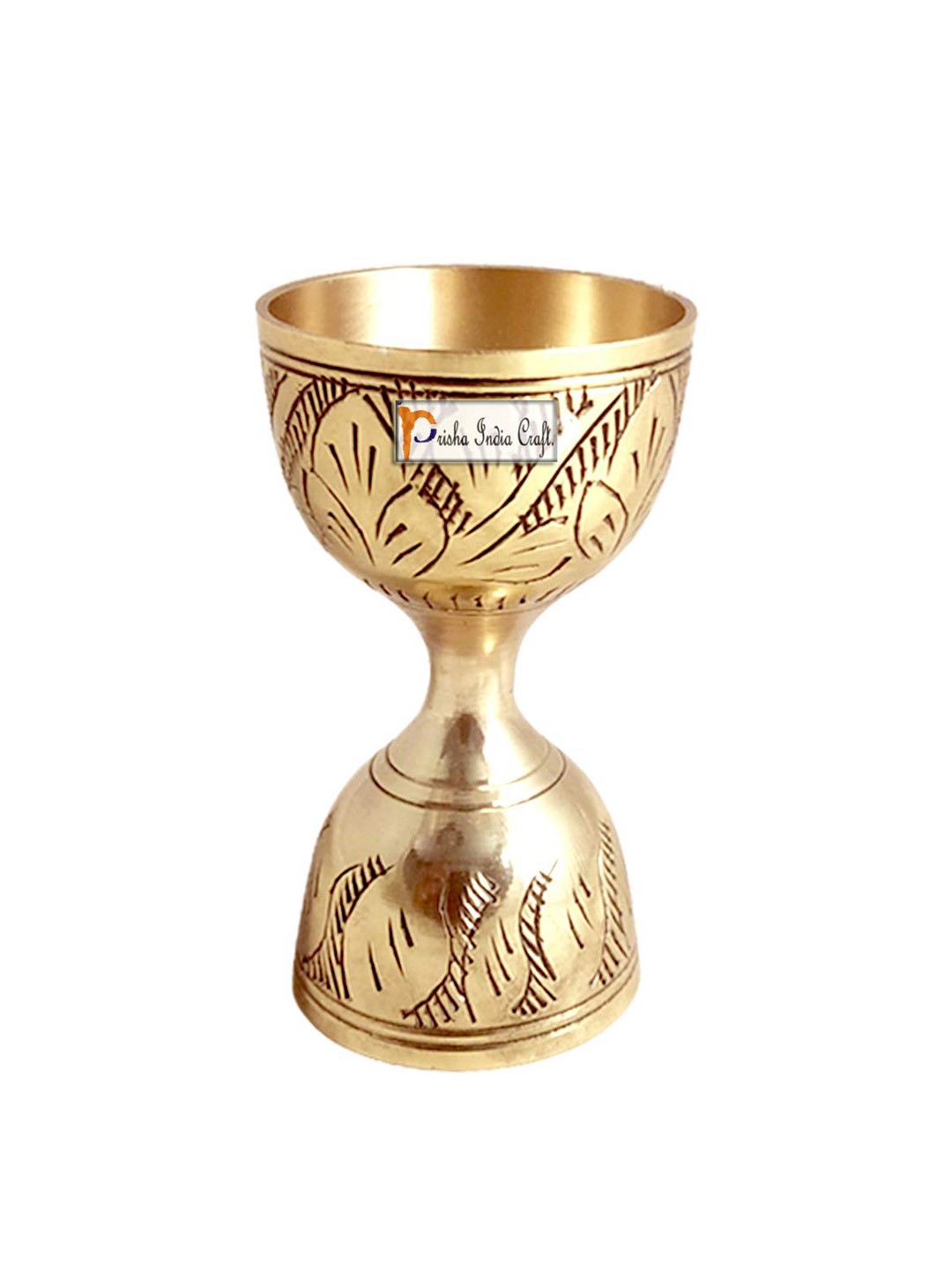 

PRISHA INDIA CRAFT Gold Toned Printed Brass Peg Measure 60 Ml