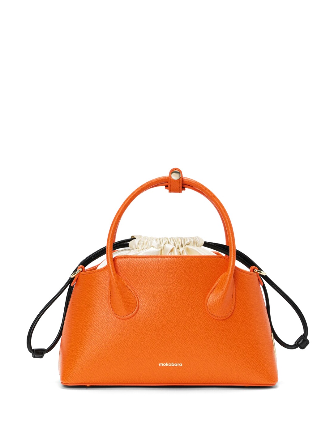 

MOKOBARA Leather Structured Handheld Bag, Orange