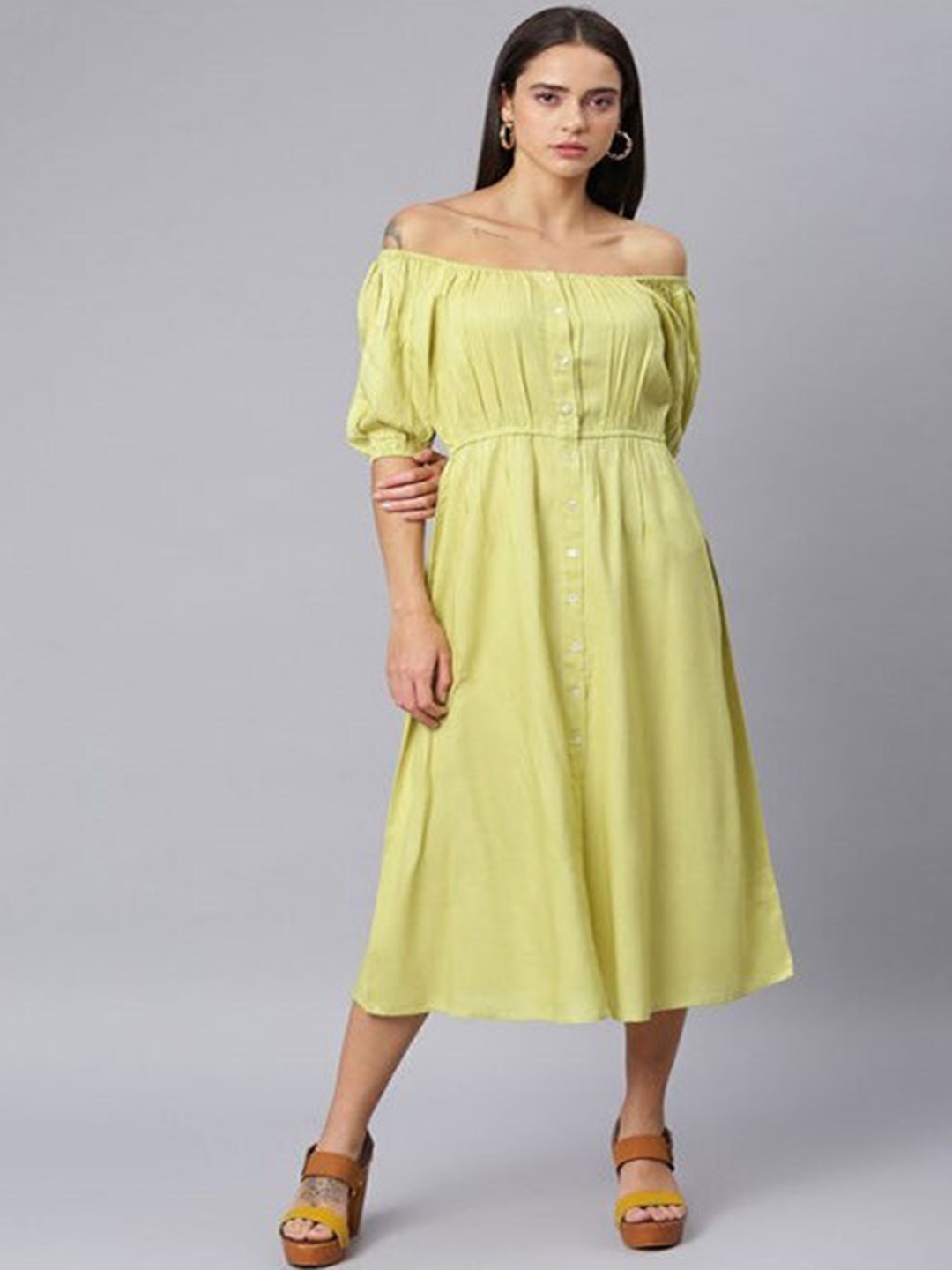 

Aila Strapless Fit & Flare Opaque Maxi Dress, Mustard