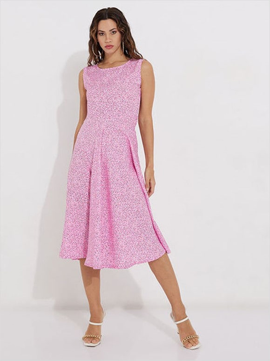 

Aila Conversational Printed A-Line Midi Dress, Lavender