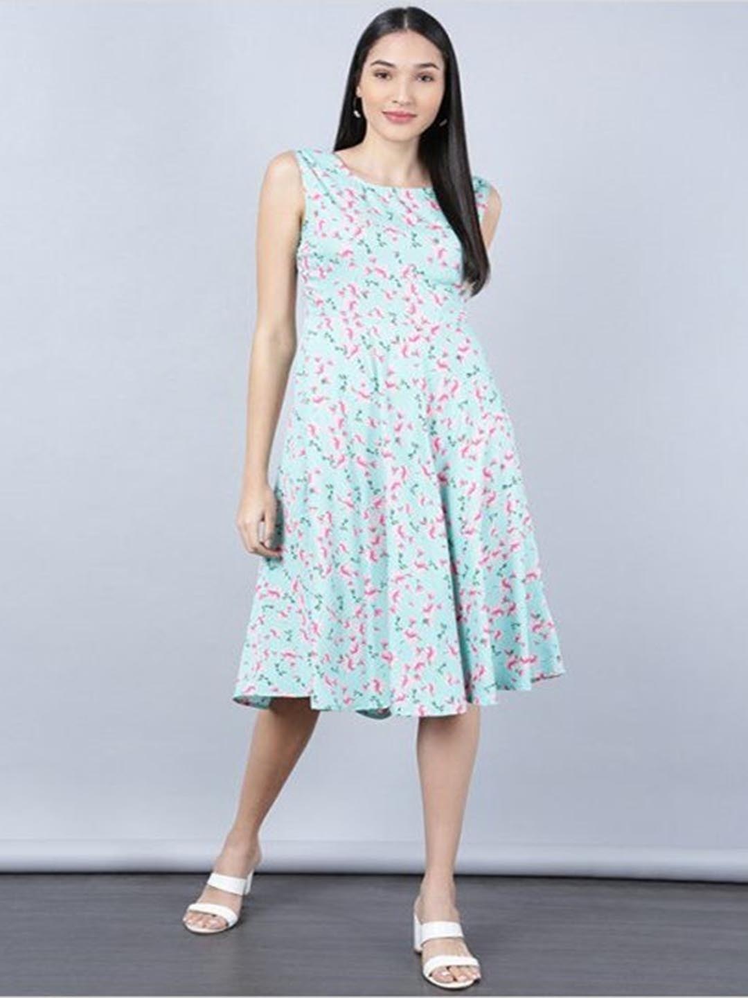 

Aila Floral Printed A-Line Dress, Blue