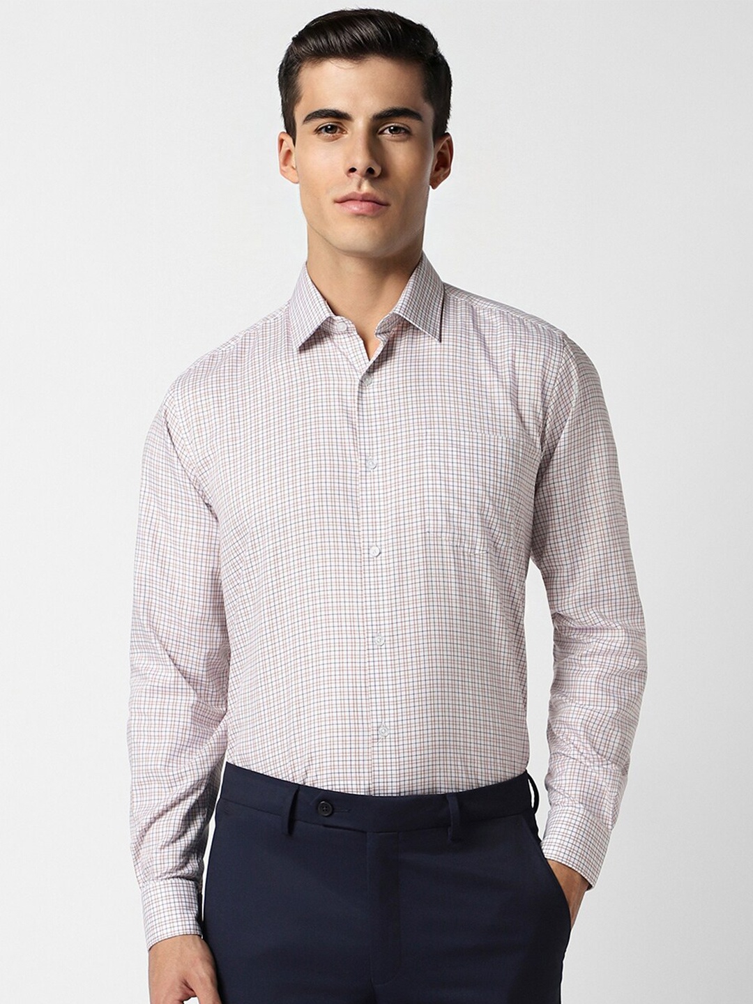 

Van Heusen Tartan Checked Pure Cotton Formal Shirt, White