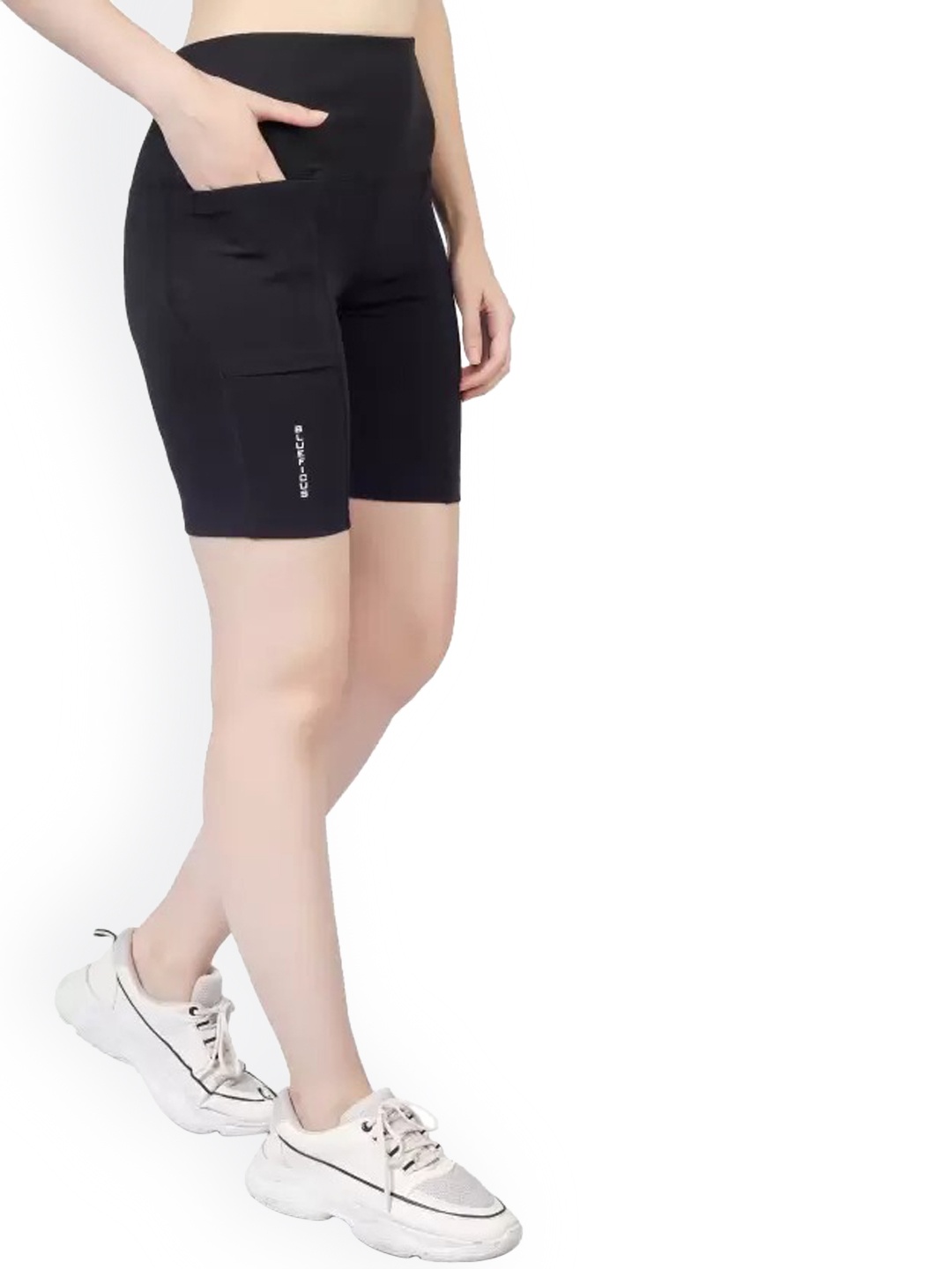 

BLUEFICUS Women Above Knee Length Tights Shorts, Black