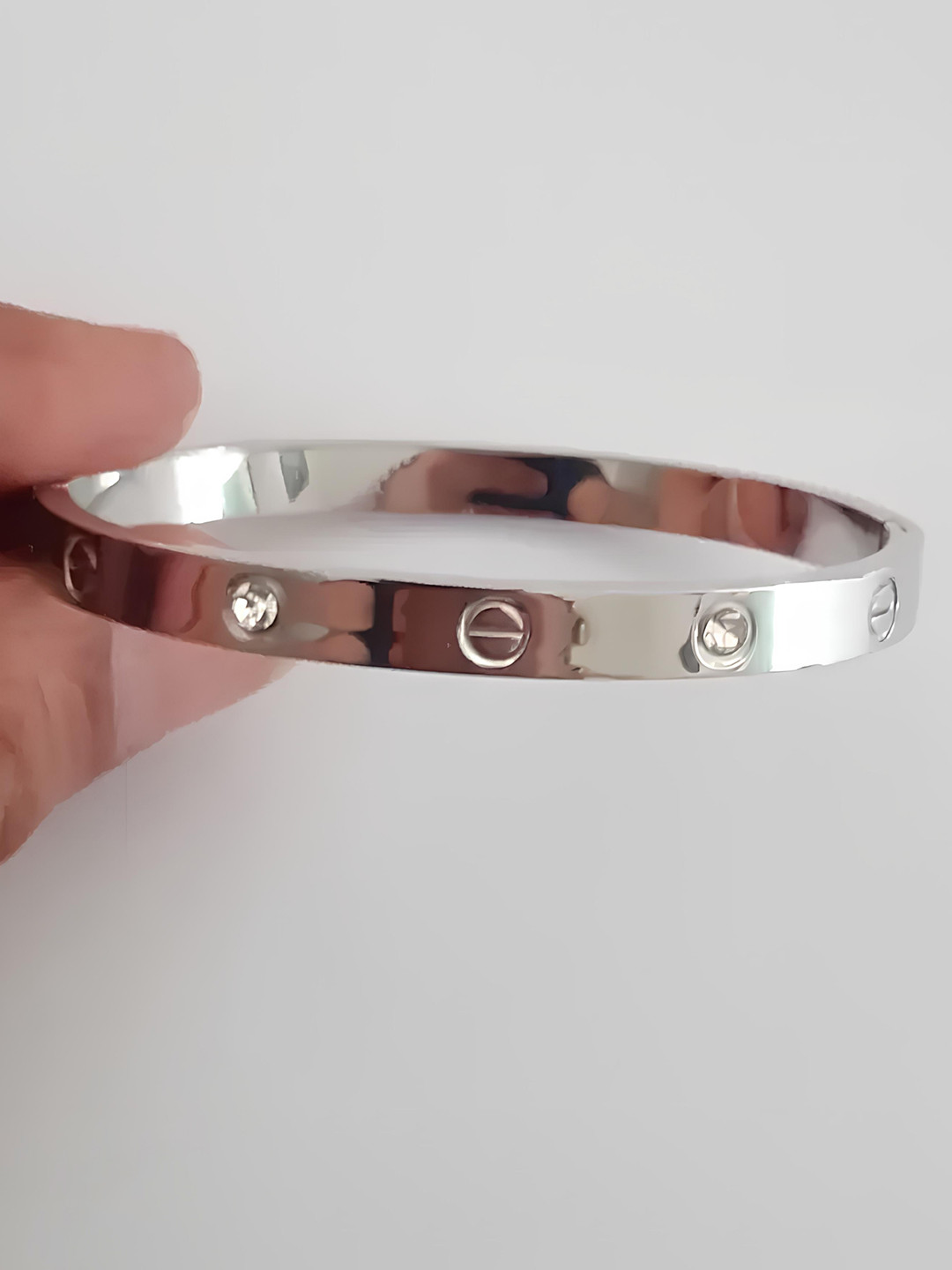 

KARISHMA KREATIONS Unisex Silver Plated Stainless Steel Kada Bracelet