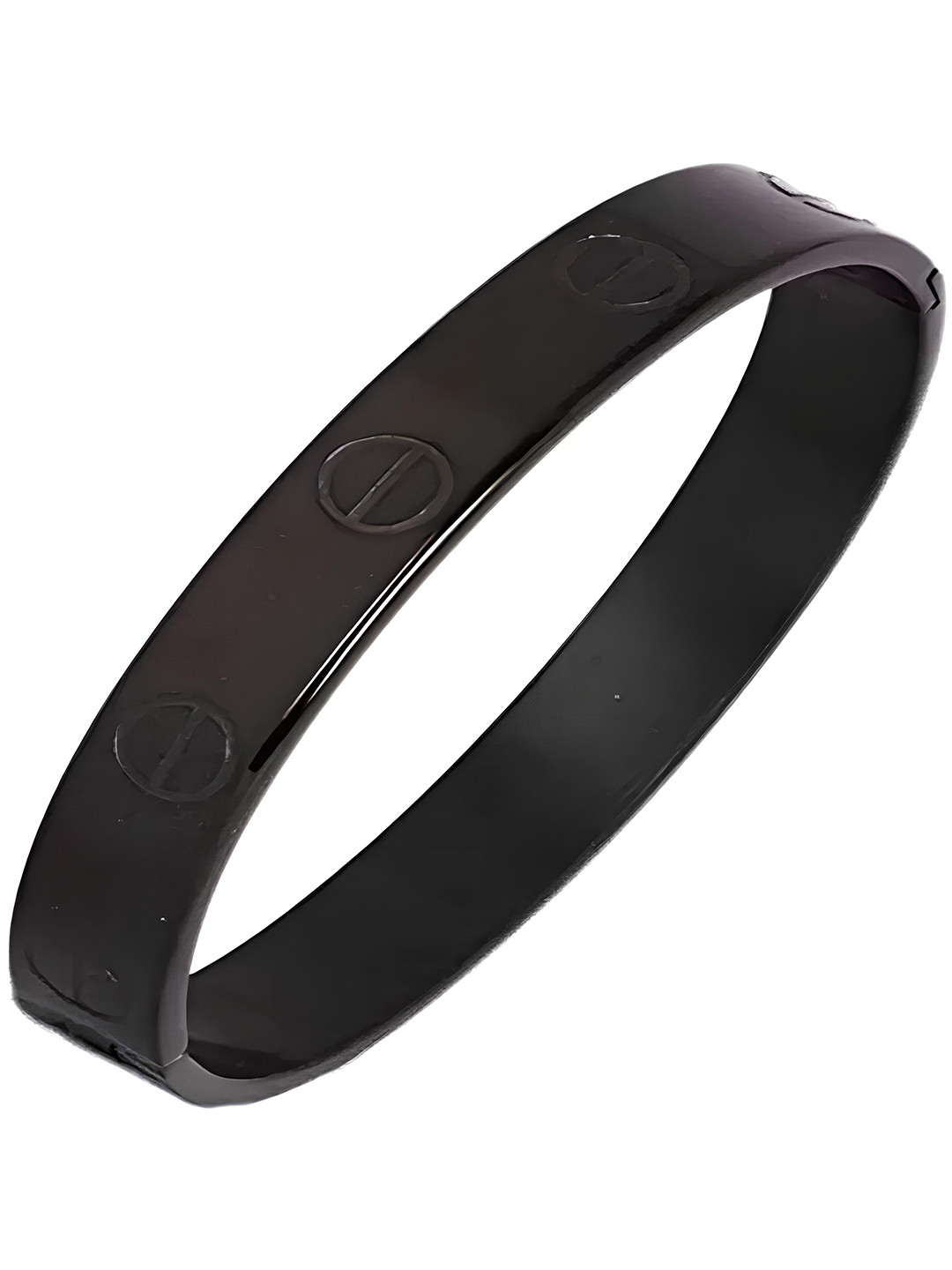 

KARISHMA KREATIONS Unisex Stainlesssteel Kada Bracelet, Black